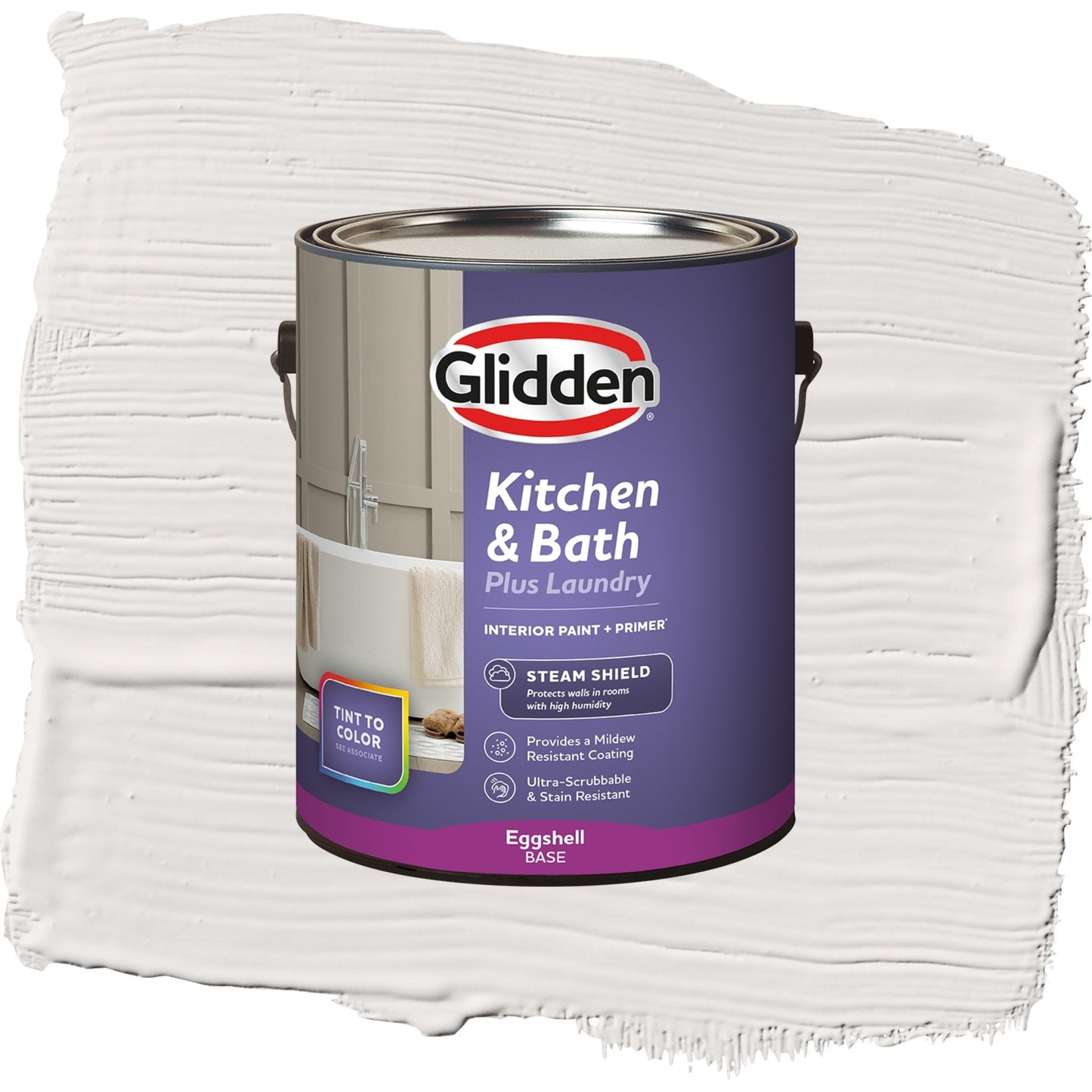 Glidden Glidden Kitchen Bath and Laundry Dusky Dawn / Gray, Eggshell Interior Paint with Primer, 1 Gallon