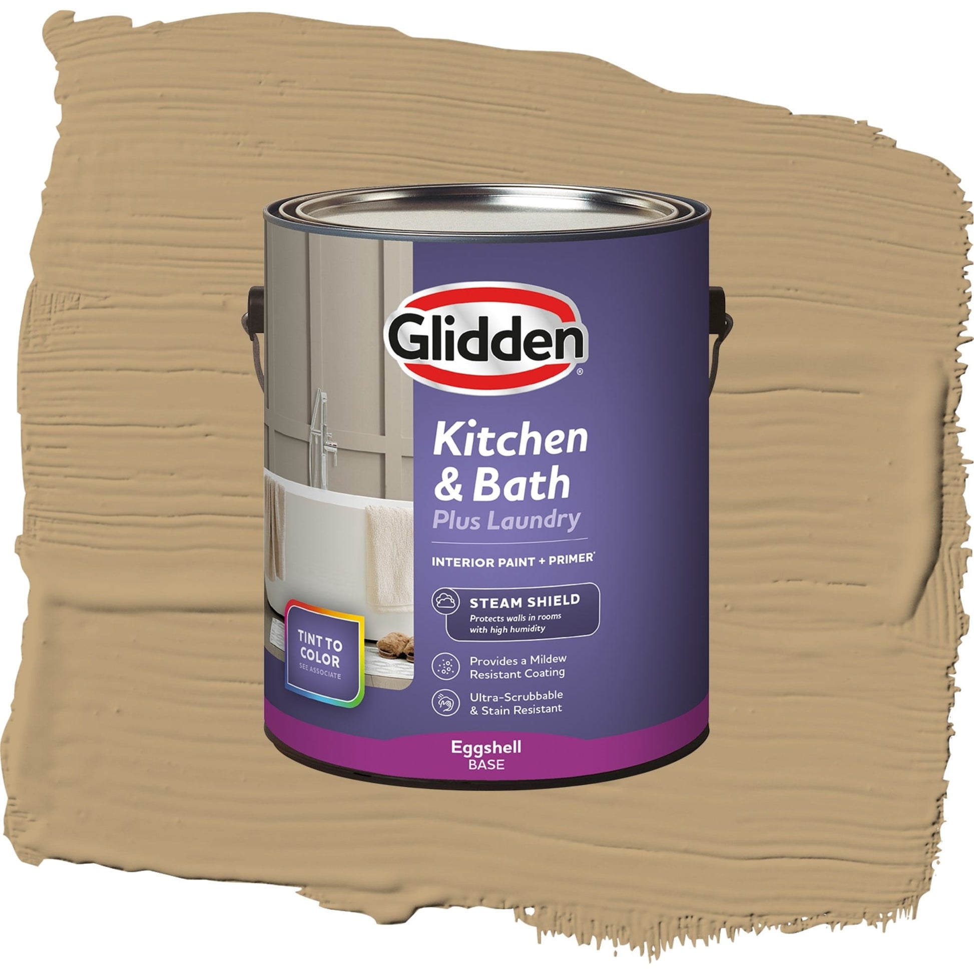Glidden Glidden Kitchen Bath and Laundry Earthy Ocher / Beige, Eggshell Interior Paint with Primer, 1 Gallon