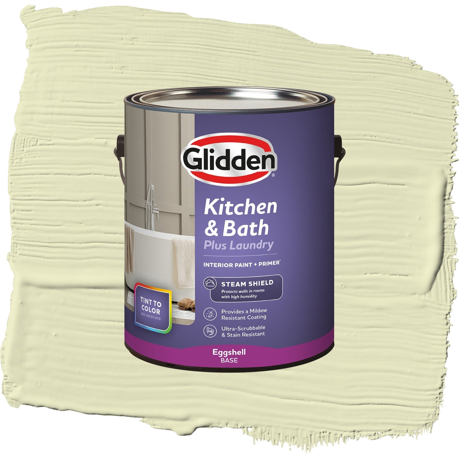 Glidden Glidden Kitchen Bath and Laundry Forgive Quickly / Green, Eggshell Interior Paint with Primer, 1 Gallon