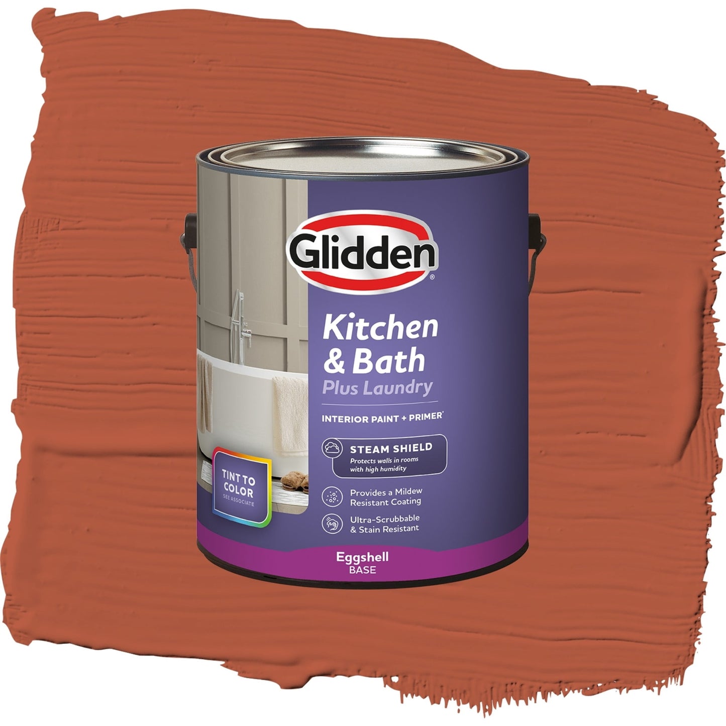 Glidden Glidden Kitchen Bath and Laundry Glowing Firelight / Red, Eggshell Interior Paint with Primer, 1 Gallon