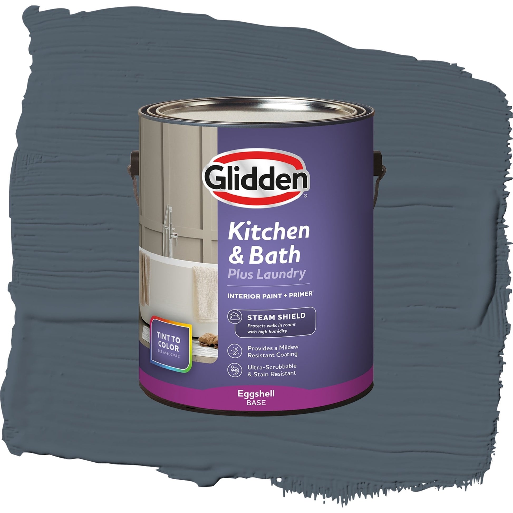 Glidden Glidden Kitchen Bath and Laundry Goblin / Gray, Eggshell Interior Paint with Primer, 1 Gallon