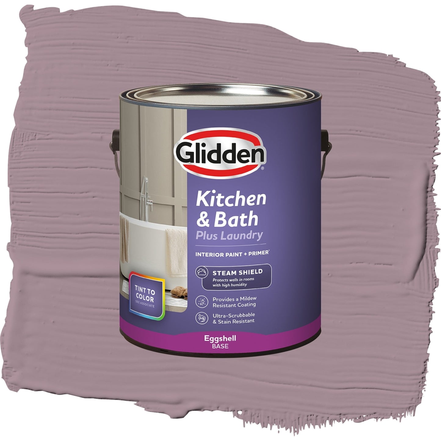 Glidden Glidden Kitchen Bath and Laundry Gothic Amethyst / Purple, Eggshell Interior Paint with Primer, 1 Gallon