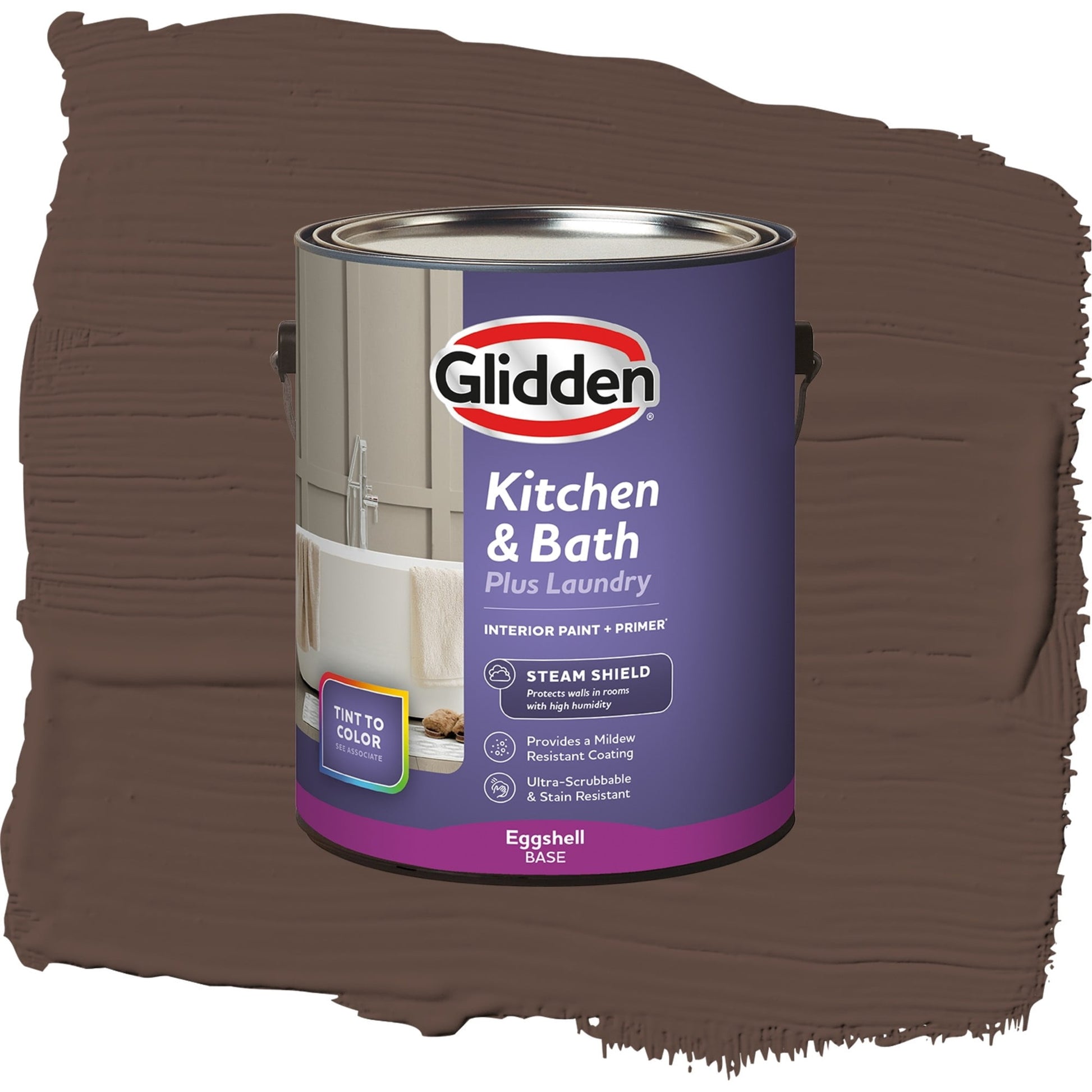 Glidden Glidden Kitchen Bath and Laundry Little Bear / Brown, Eggshell Interior Paint with Primer, 1 Gallon