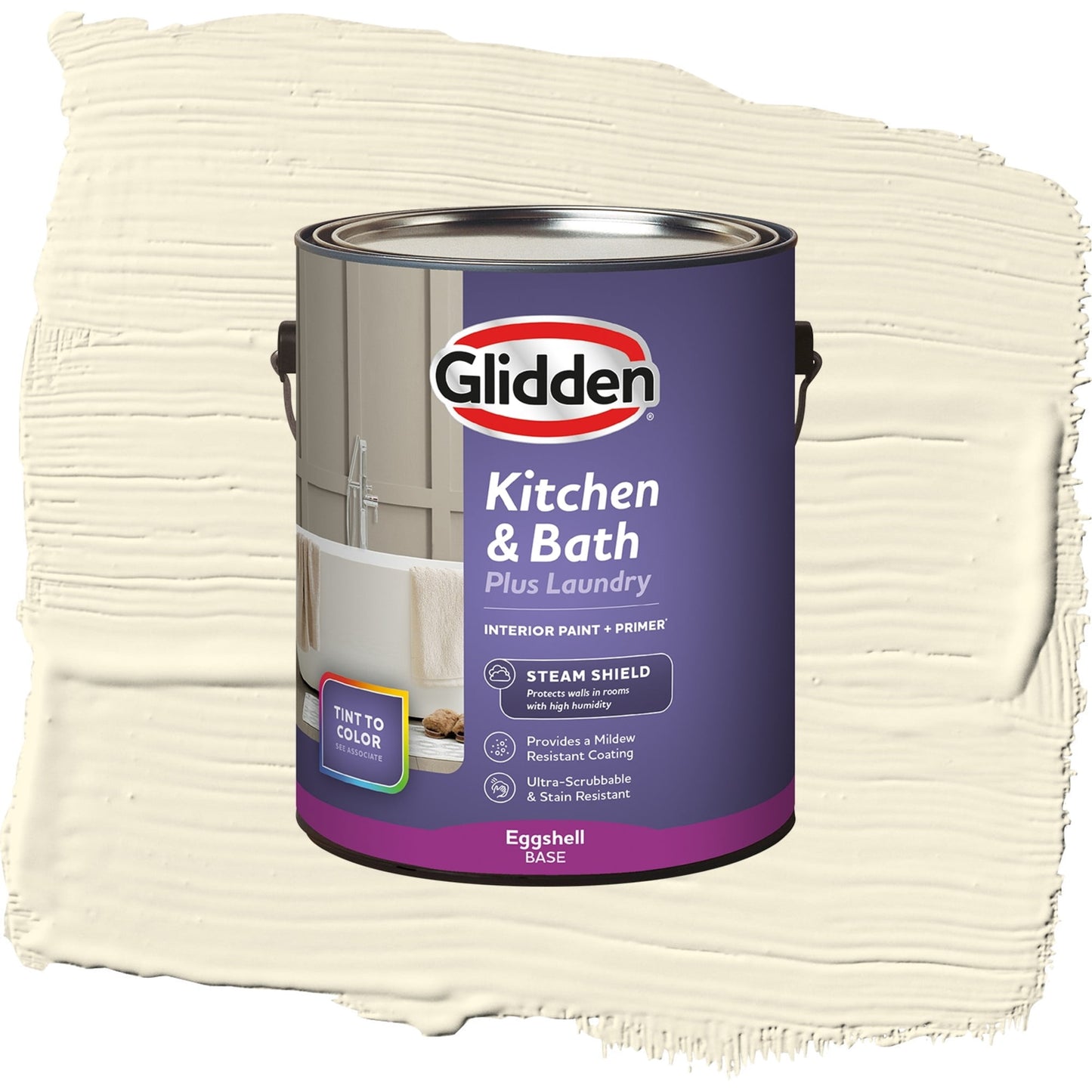 Glidden Glidden Kitchen Bath and Laundry Mesa Beige / Yellow, Eggshell Interior Paint with Primer, 1 Gallon