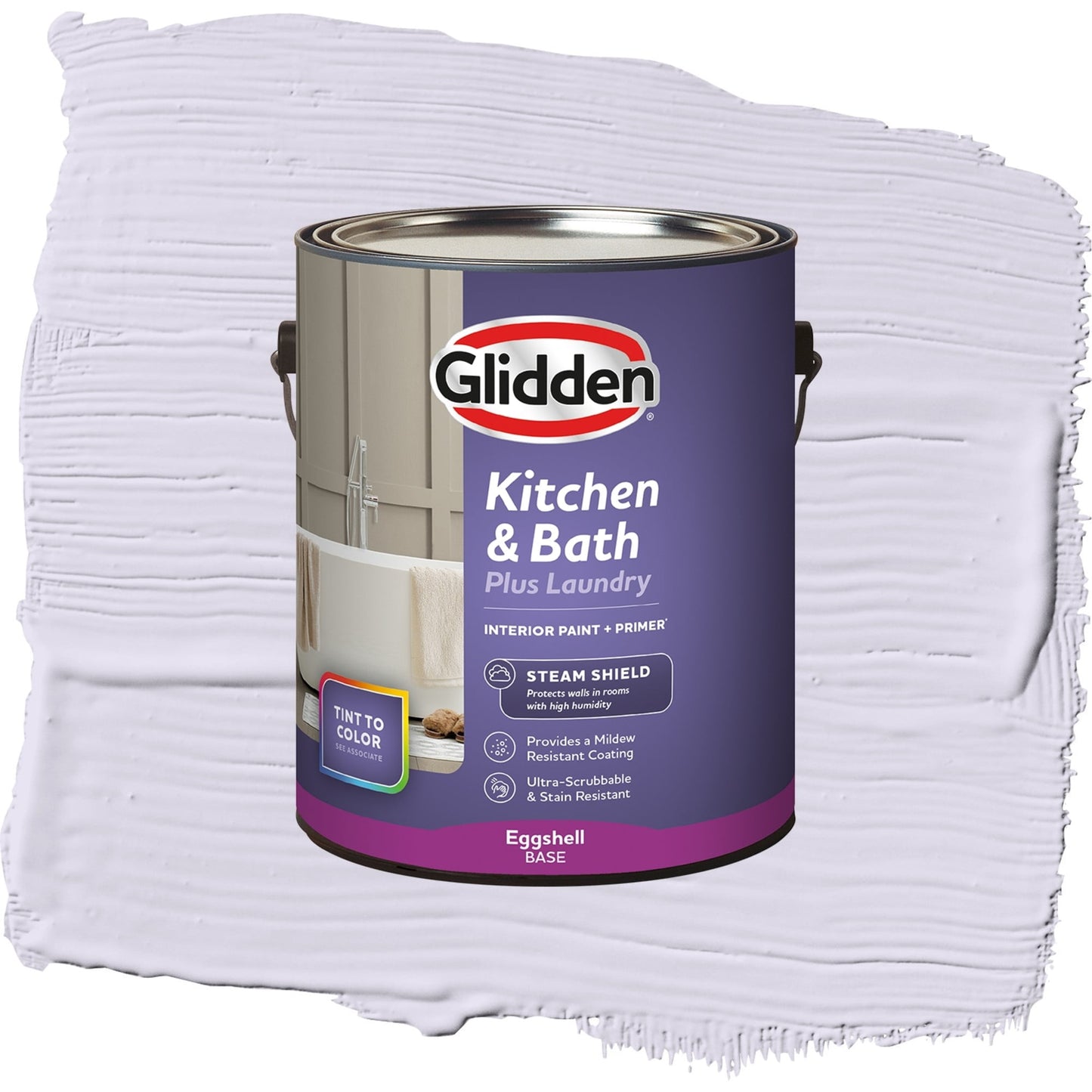 Glidden Glidden Kitchen Bath and Laundry Misty Violet / Purple, Eggshell Interior Paint with Primer, 1 Gallon