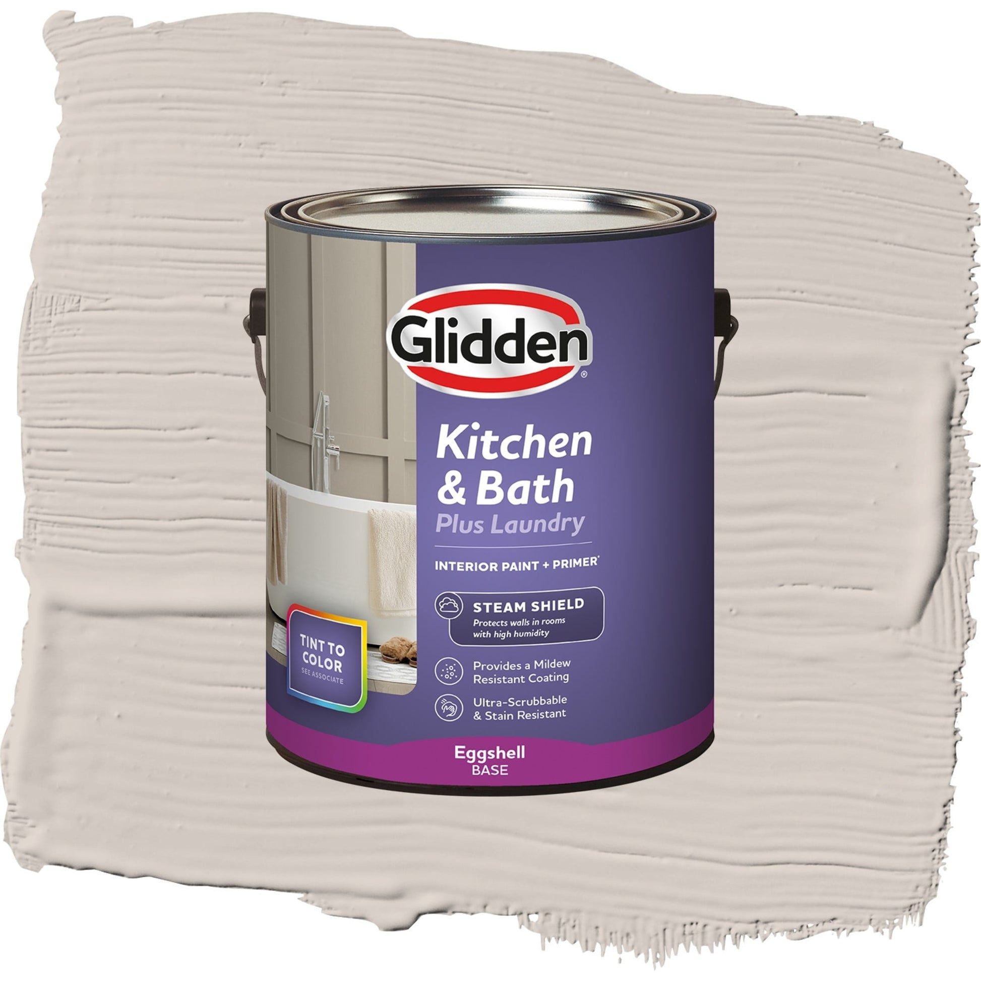 Glidden Glidden Kitchen Bath and Laundry My Alibi / Beige, Eggshell Interior Paint with Primer, 1 Gallon
