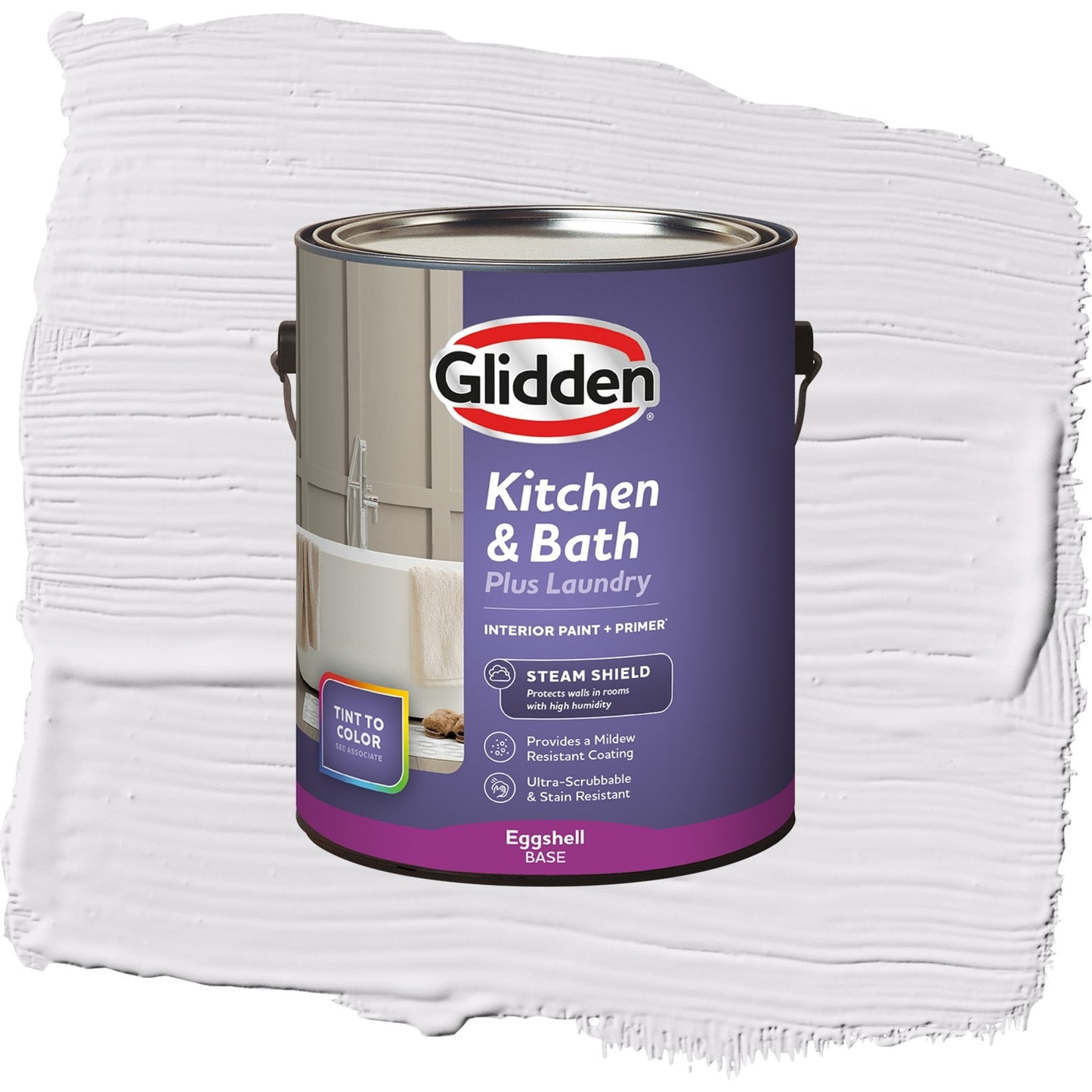 Glidden Glidden Kitchen Bath and Laundry Orchid Blossom / Purple, Eggshell Interior Paint with Primer, 1 Gallon