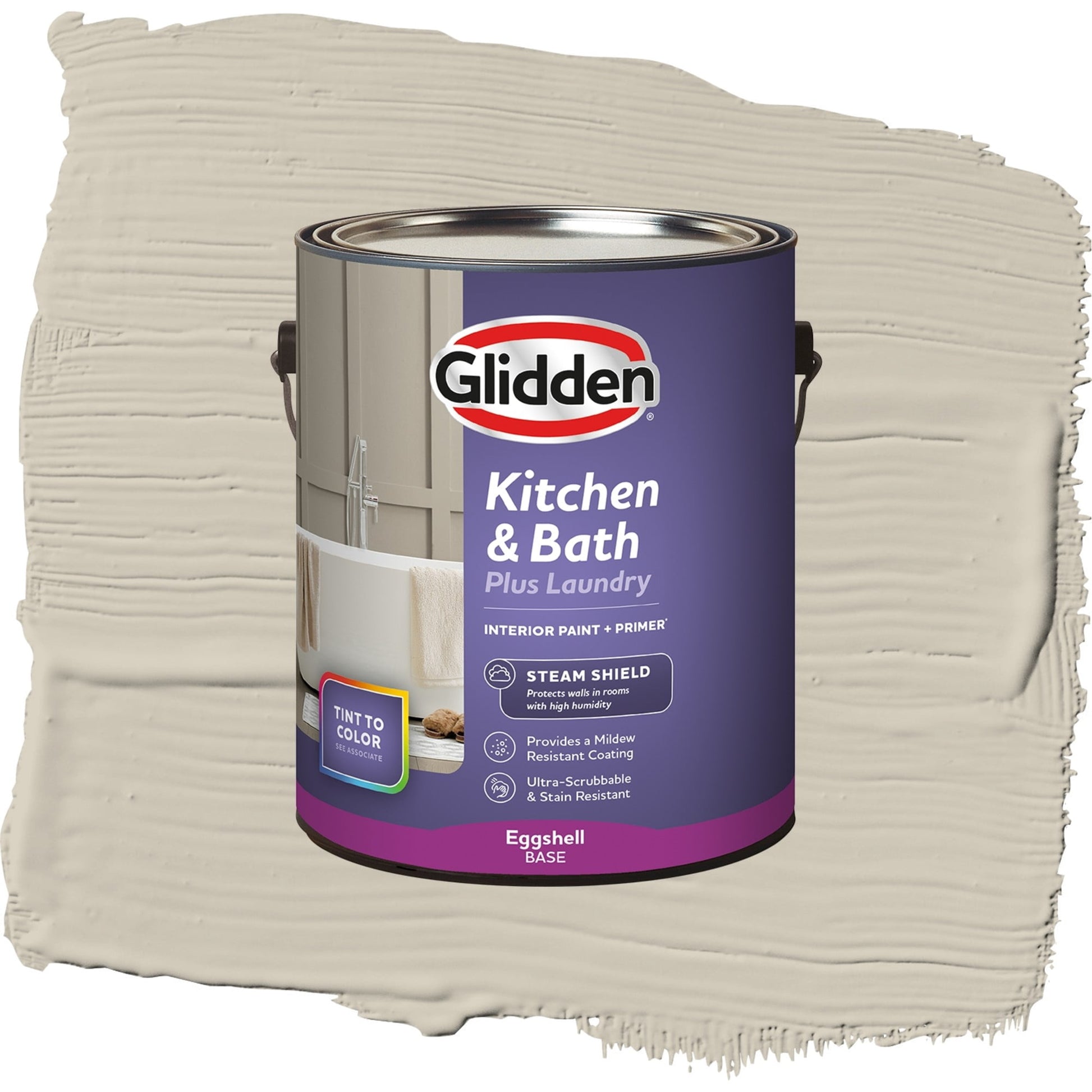Glidden Glidden Kitchen Bath and Laundry Ostrich Feather / Beige, Eggshell Interior Paint with Primer, 1 Gallon
