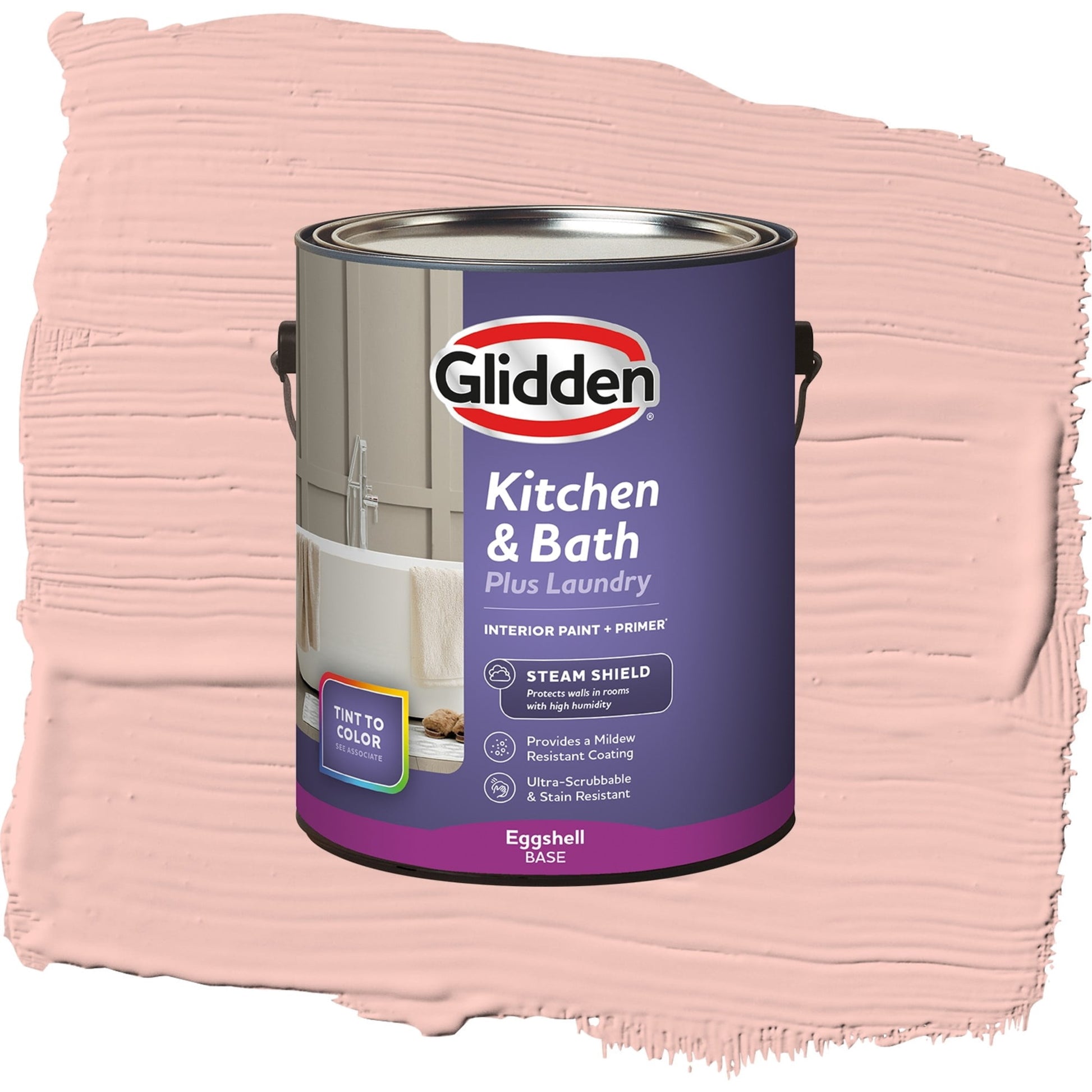 Glidden Glidden Kitchen Bath and Laundry Peach Ash / Orange, Eggshell Interior Paint with Primer, 1 Gallon