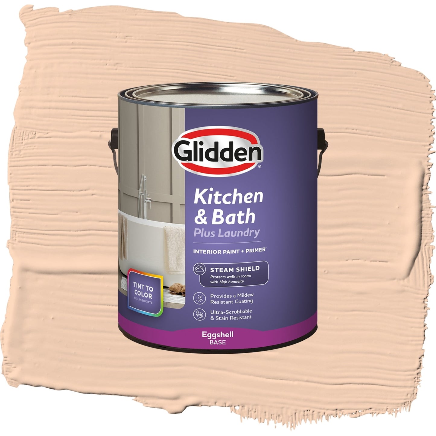 Glidden Glidden Kitchen Bath and Laundry Peach Darling / Orange, Eggshell Interior Paint with Primer, 1 Gallon