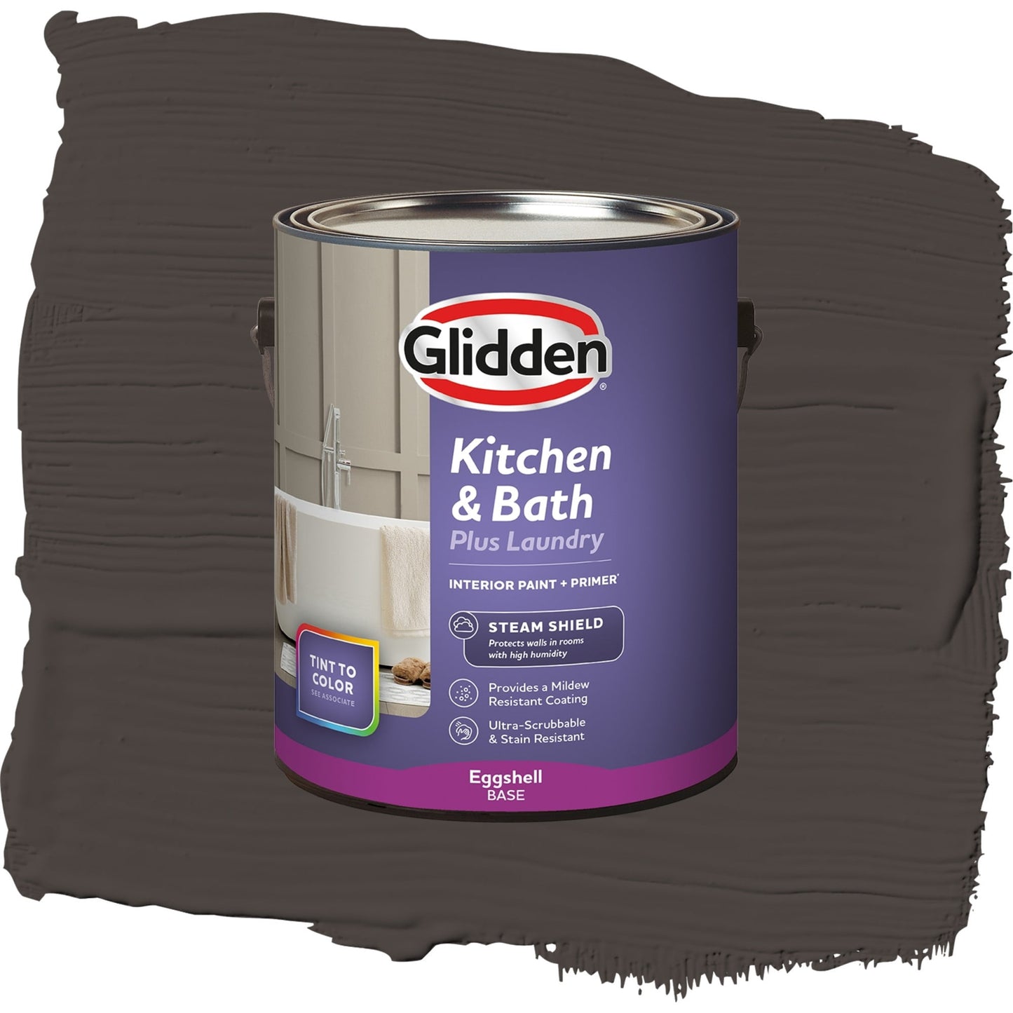 Glidden Glidden Kitchen Bath and Laundry Phantom Mist / Brown, Eggshell Interior Paint with Primer, 1 Gallon