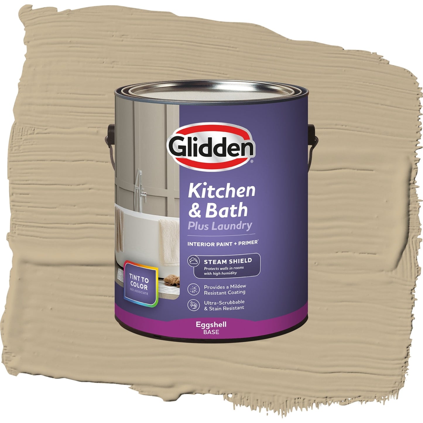Glidden Glidden Kitchen Bath and Laundry Rock Cliffs / Beige, Eggshell Interior Paint with Primer, 1 Gallon