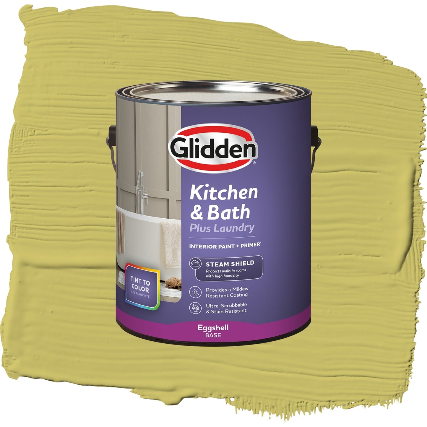 Glidden Glidden Kitchen Bath and Laundry Secret Safari / Green, Eggshell Interior Paint with Primer, 1 Gallon