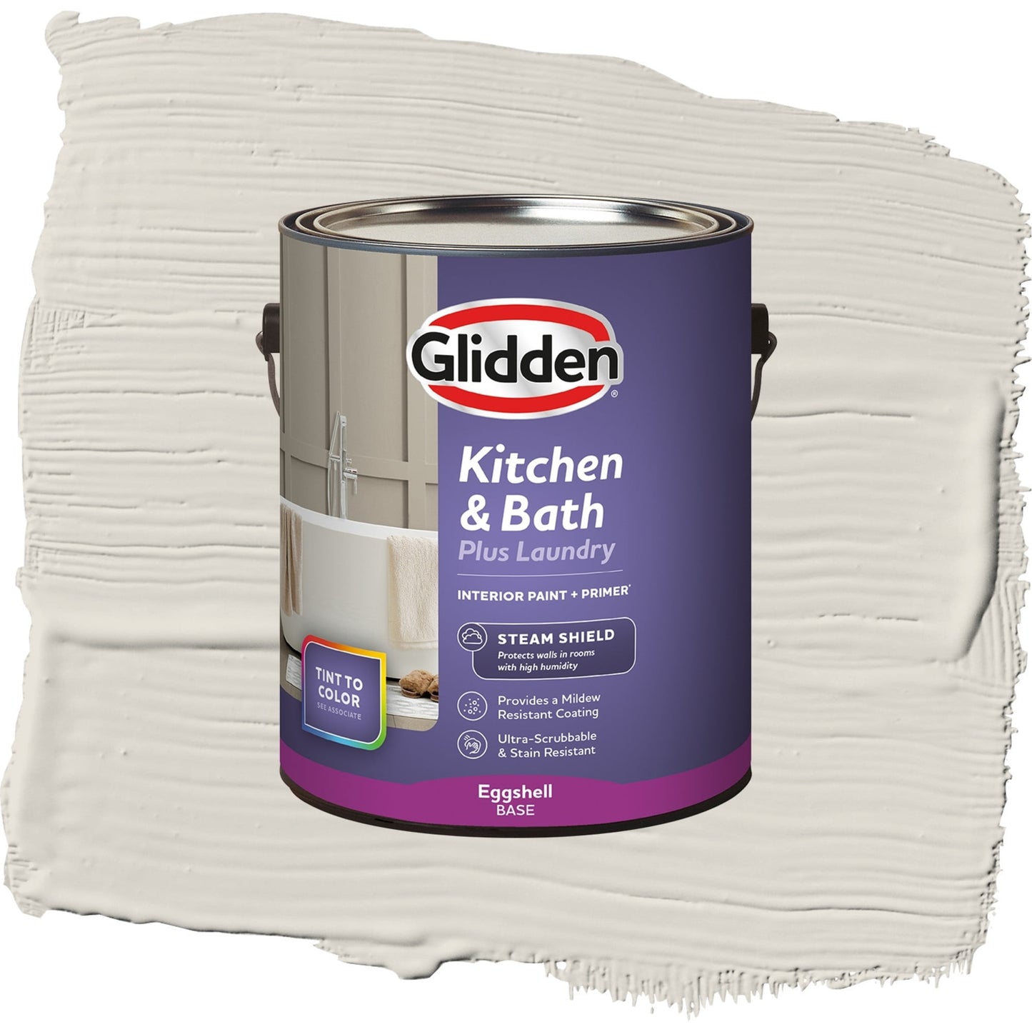 Glidden Glidden Kitchen Bath and Laundry Silent Smoke / Gray, Eggshell Interior Paint with Primer, 1 Gallon