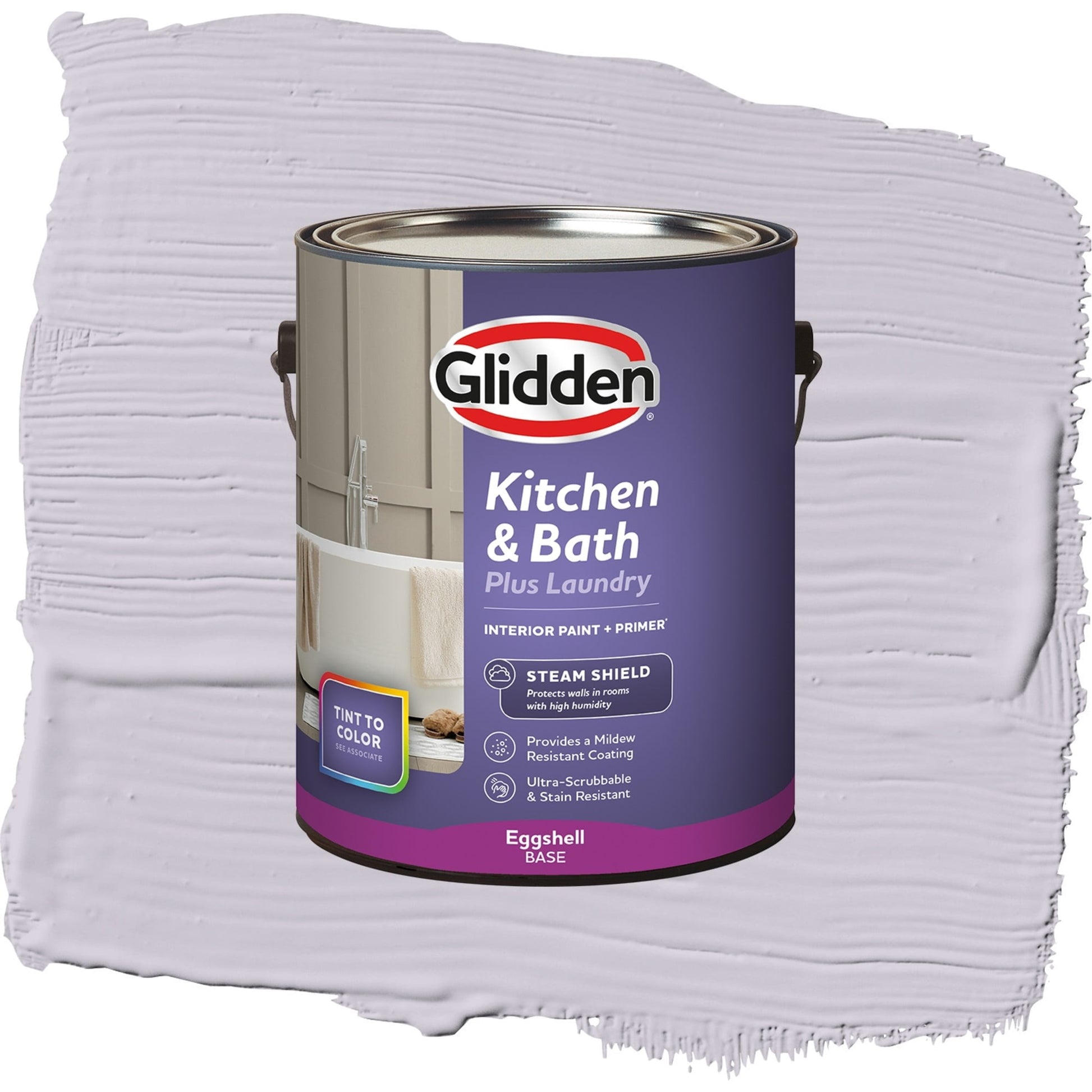 Glidden Glidden Kitchen Bath and Laundry Silver Chalice / Purple, Eggshell Interior Paint with Primer, 1 Gallon