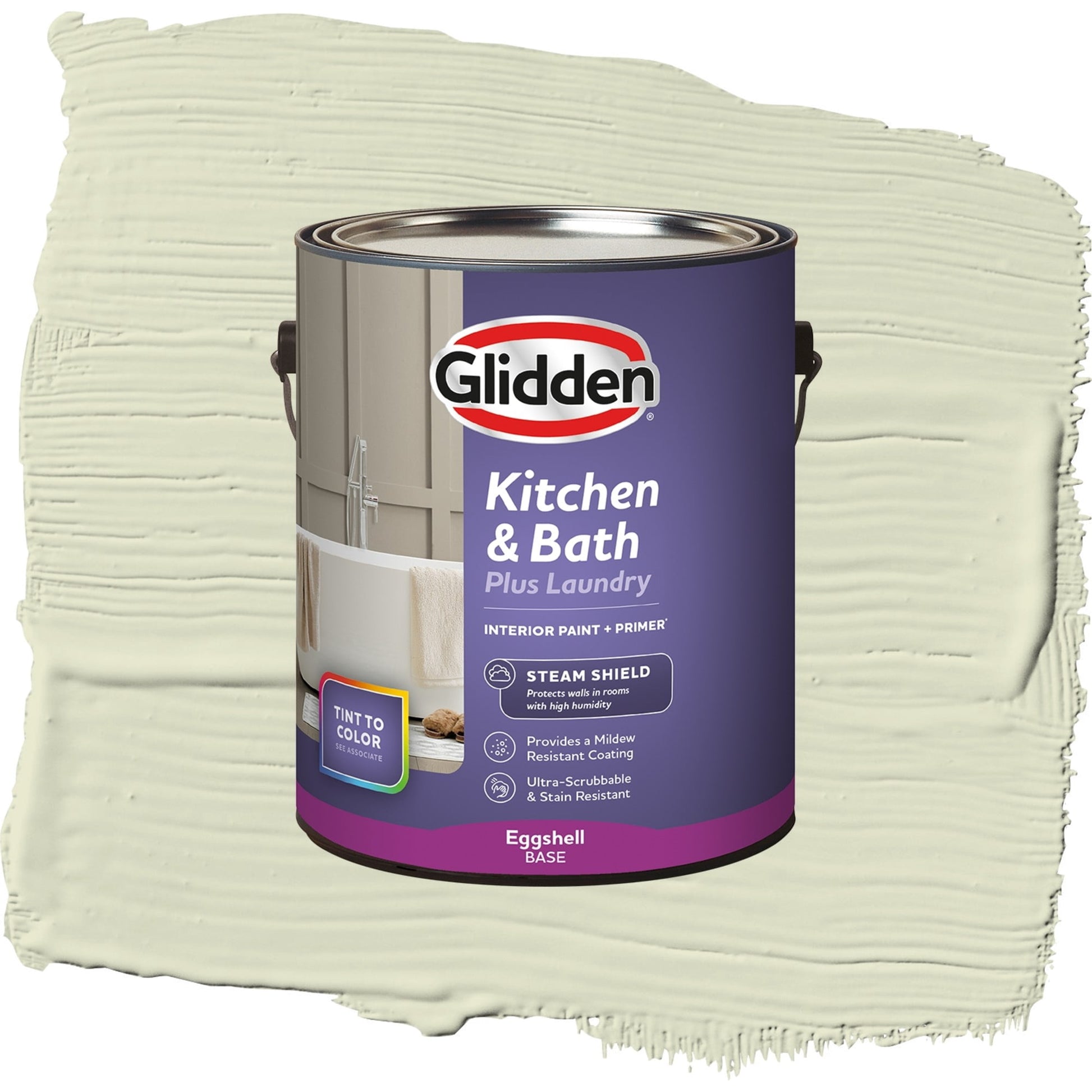 Glidden Glidden Kitchen Bath and Laundry Slow Dance / Green, Eggshell Interior Paint with Primer, 1 Gallon