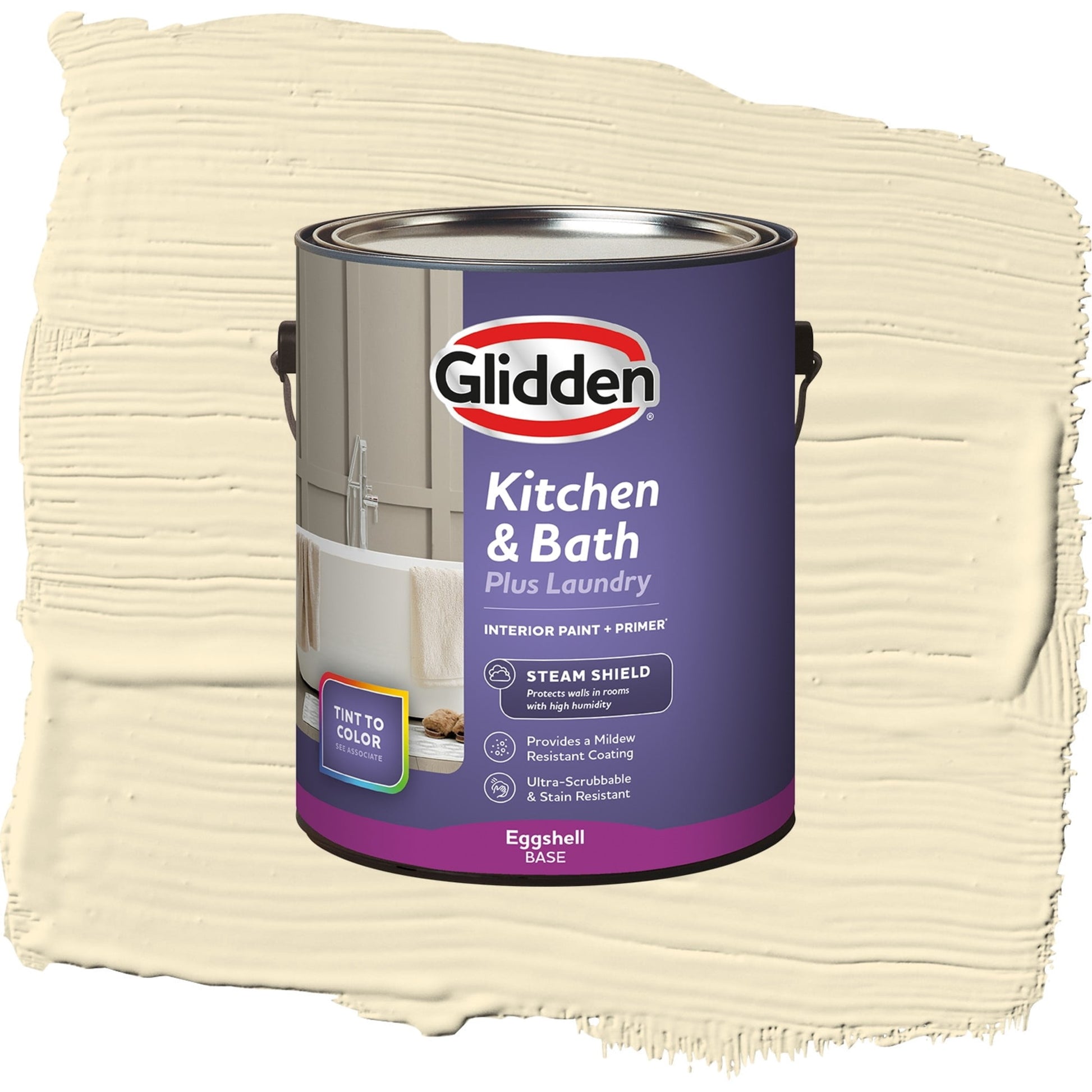 Glidden Glidden Kitchen Bath and Laundry Soleil / Yellow, Eggshell Interior Paint with Primer, 1 Gallon