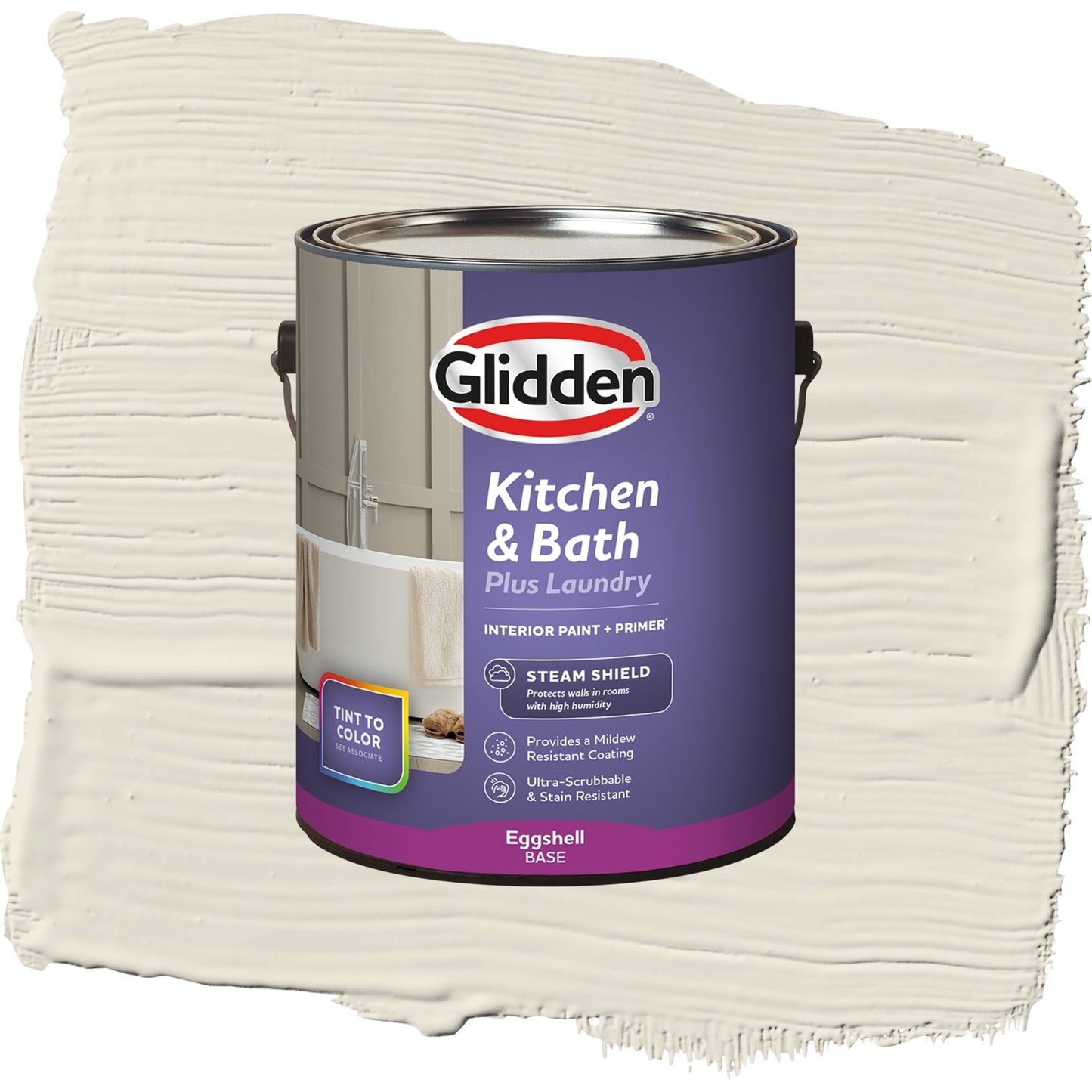 Glidden Glidden Kitchen Bath and Laundry Southern Breeze / Beige, Eggshell Interior Paint with Primer, 1 Gallon