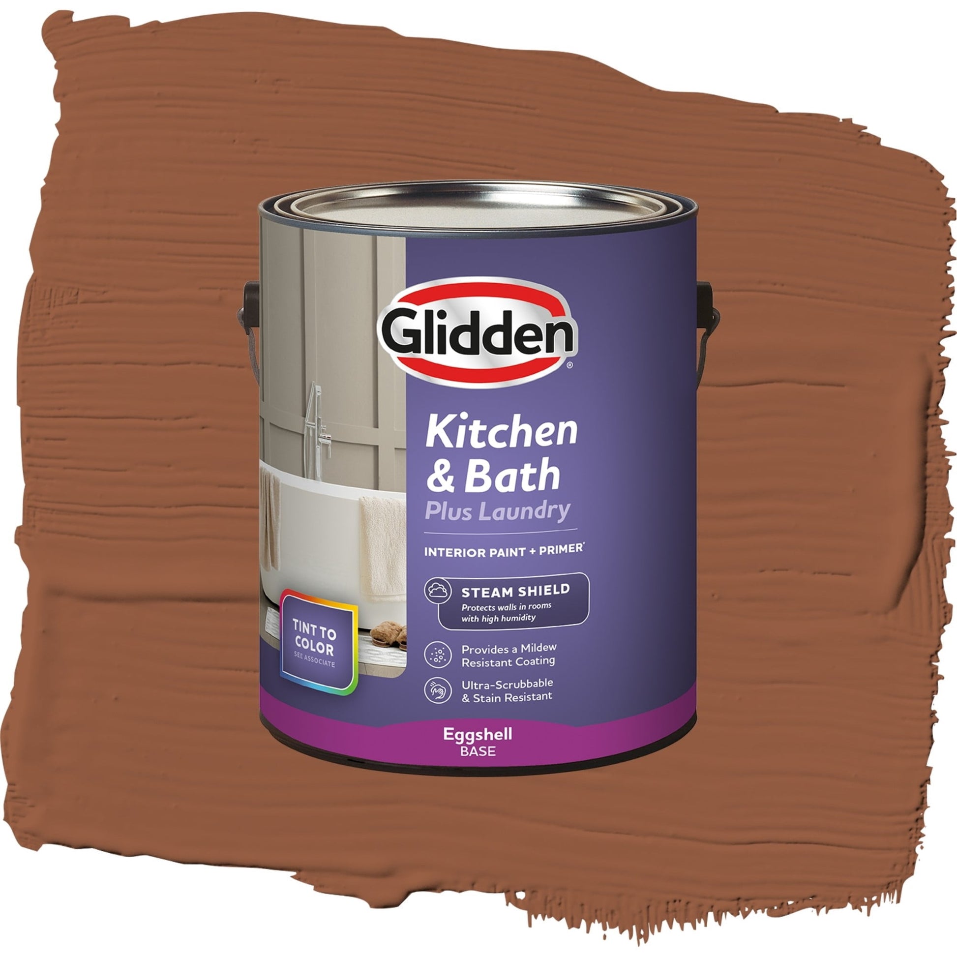 Glidden Glidden Kitchen Bath and Laundry Spiced Cider, Eggshell Interior Paint with Primer, 1 Gallon