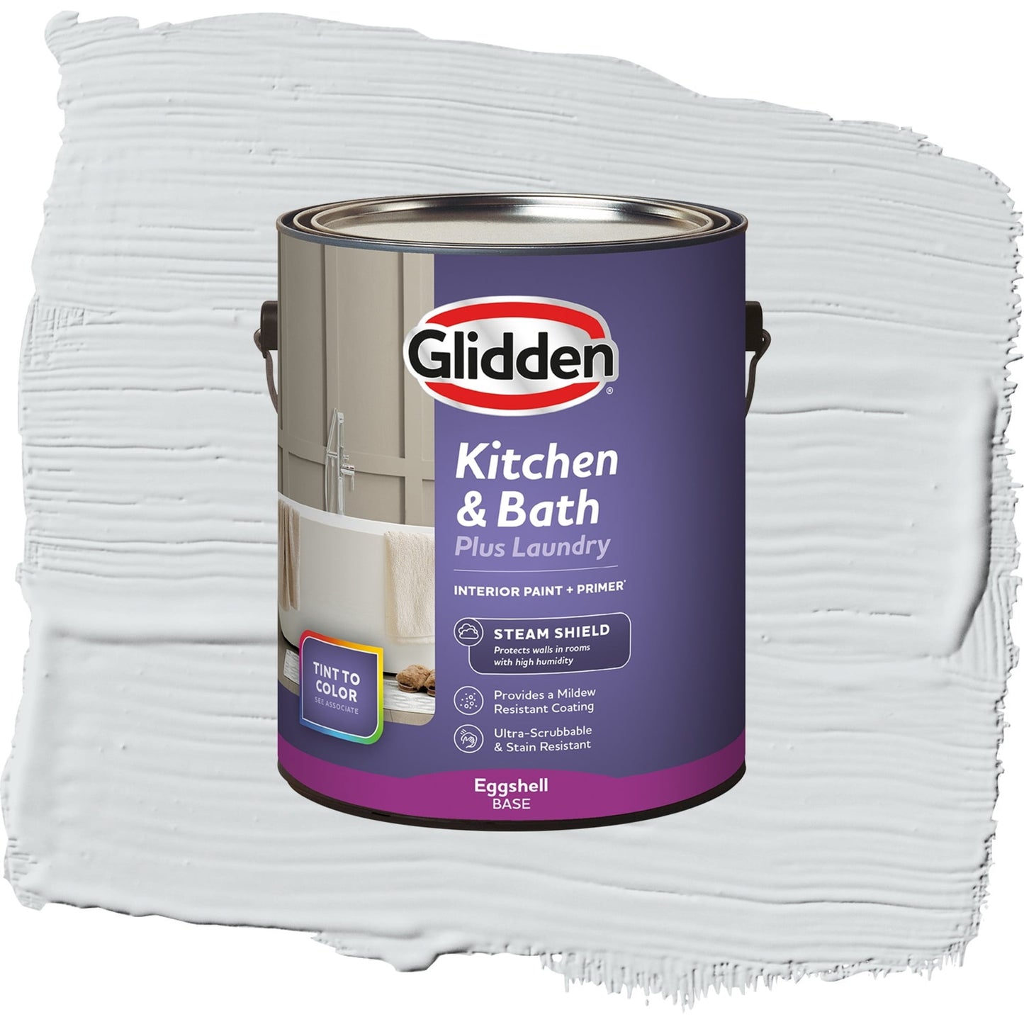 Glidden Glidden Kitchen Bath and Laundry Spring Thaw / White, Eggshell Interior Paint with Primer, 1 Gallon