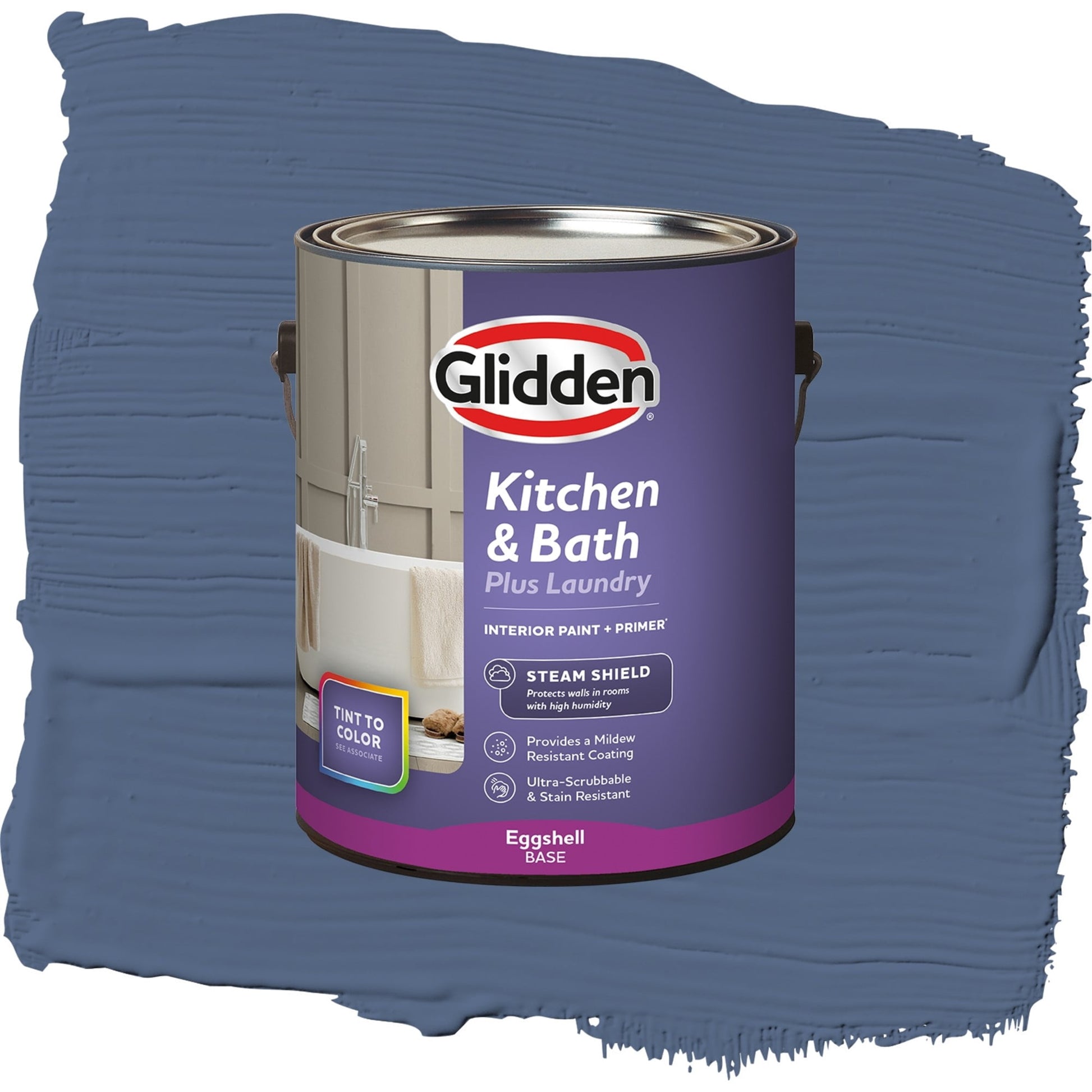 Glidden Glidden Kitchen Bath and Laundry Stained Glass / Blue, Eggshell Interior Paint with Primer, 1 Gallon