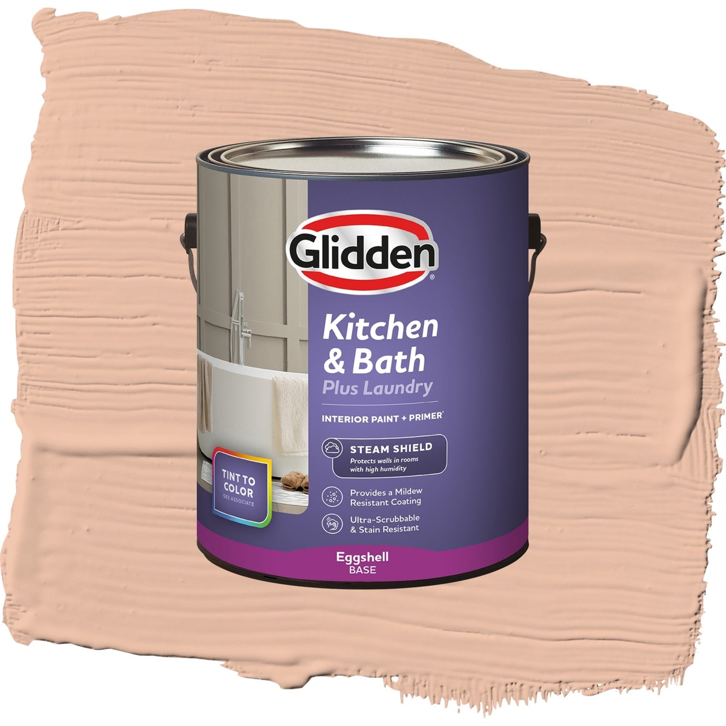 Glidden Glidden Kitchen Bath and Laundry Starfish, Eggshell Interior Paint with Primer, 1 Gallon