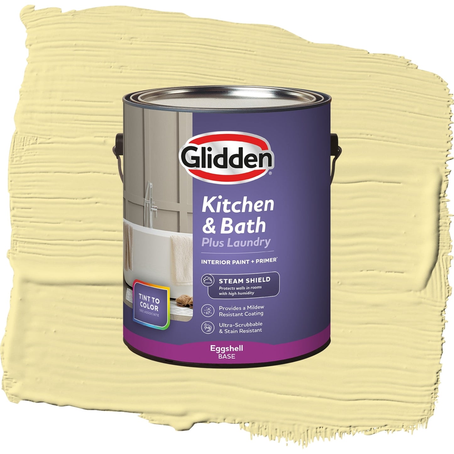 Glidden Glidden Kitchen Bath and Laundry Turning Oakleaf / Yellow, Eggshell Interior Paint with Primer, 1 Gallon