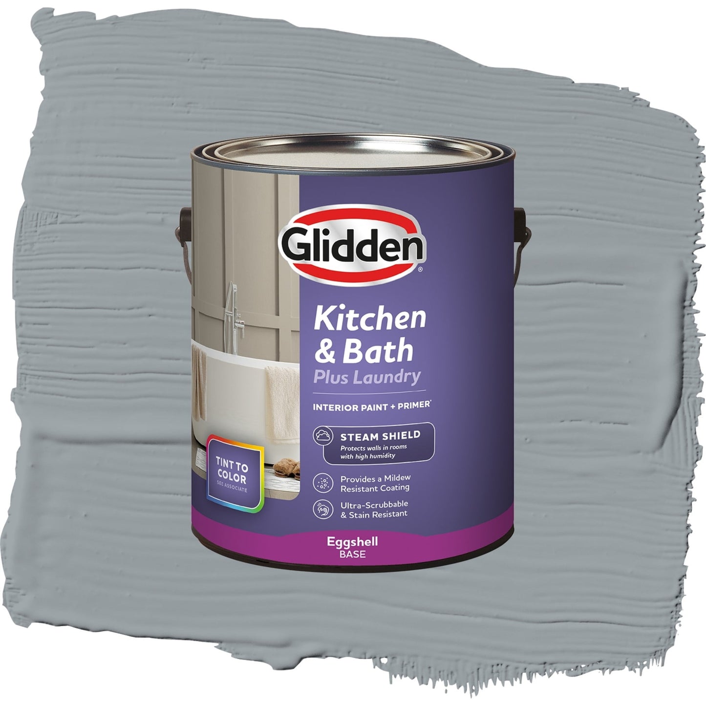 Glidden Glidden Kitchen Bath and Laundry UFO / Gray, Eggshell Interior Paint with Primer, 1 Gallon