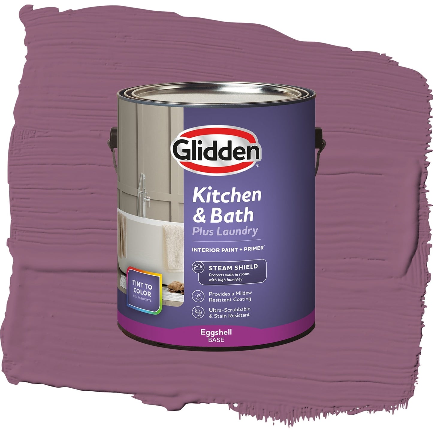 Glidden Glidden Kitchen Bath and Laundry Victorian Plum / Purple, Eggshell Interior Paint with Primer, 1 Gallon