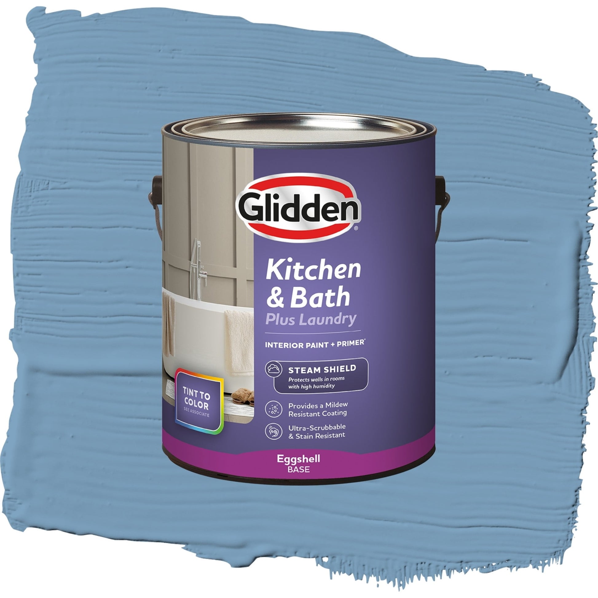 Glidden Glidden Kitchen Bath and Laundry Walden Pond / Blue, Eggshell Interior Paint with Primer, 1 Gallon
