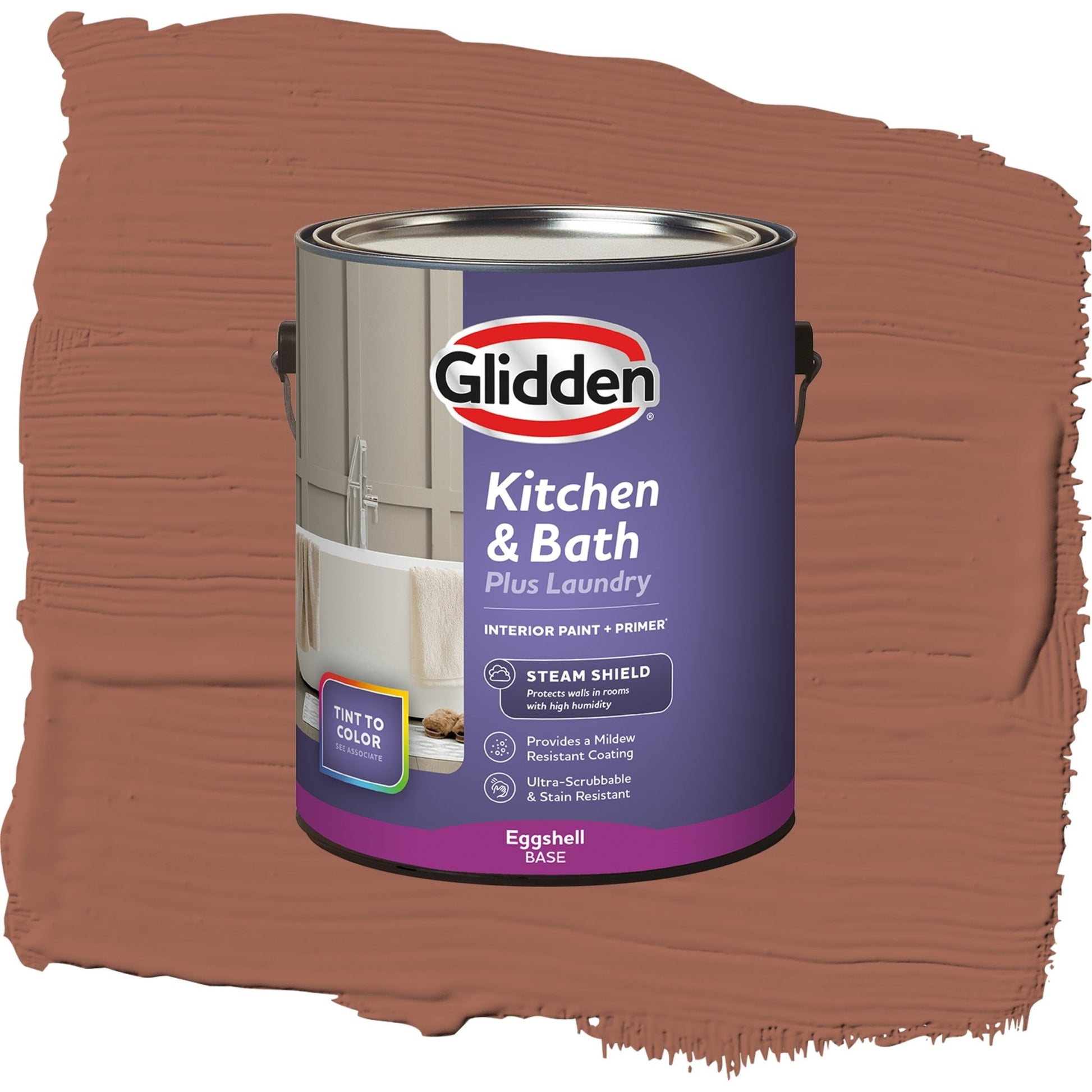 Glidden Glidden Kitchen Bath and Laundry Warm Up / Orange, Eggshell Interior Paint with Primer, 1 Gallon