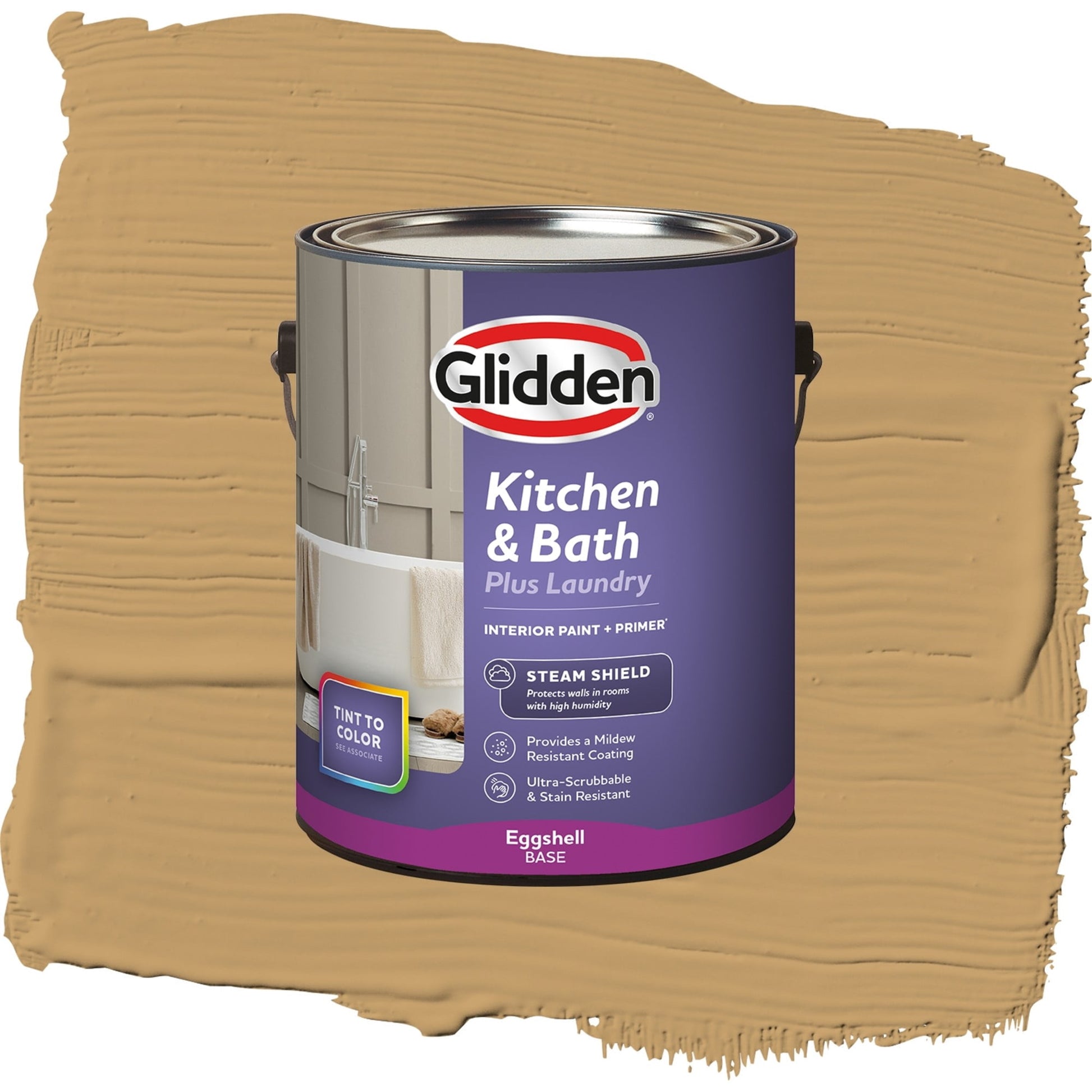 Glidden Glidden Kitchen Bath and Laundry Welcome Home / Beige, Eggshell Interior Paint with Primer, 1 Gallon