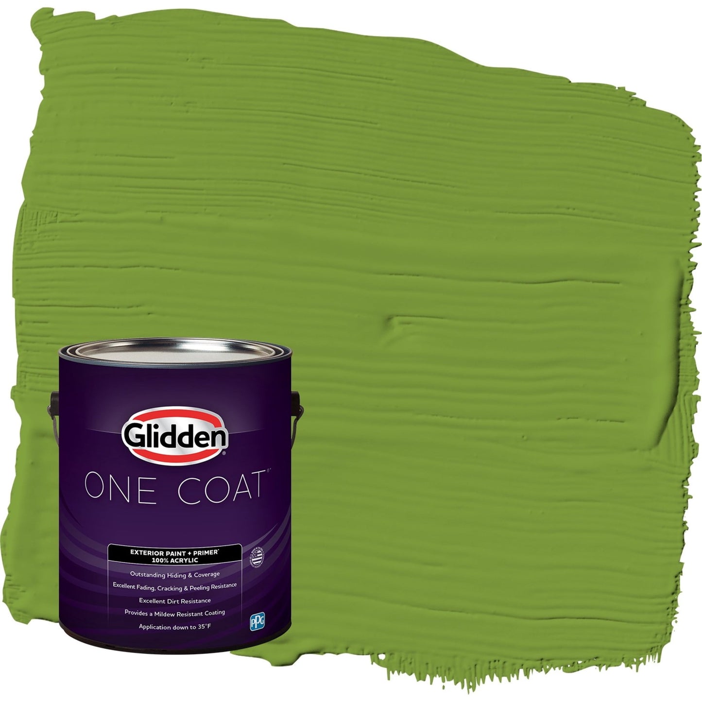 Glidden One Coat Antique Moss / Green Semi-Gloss Exterior Paint with Primer, 1 Gallon