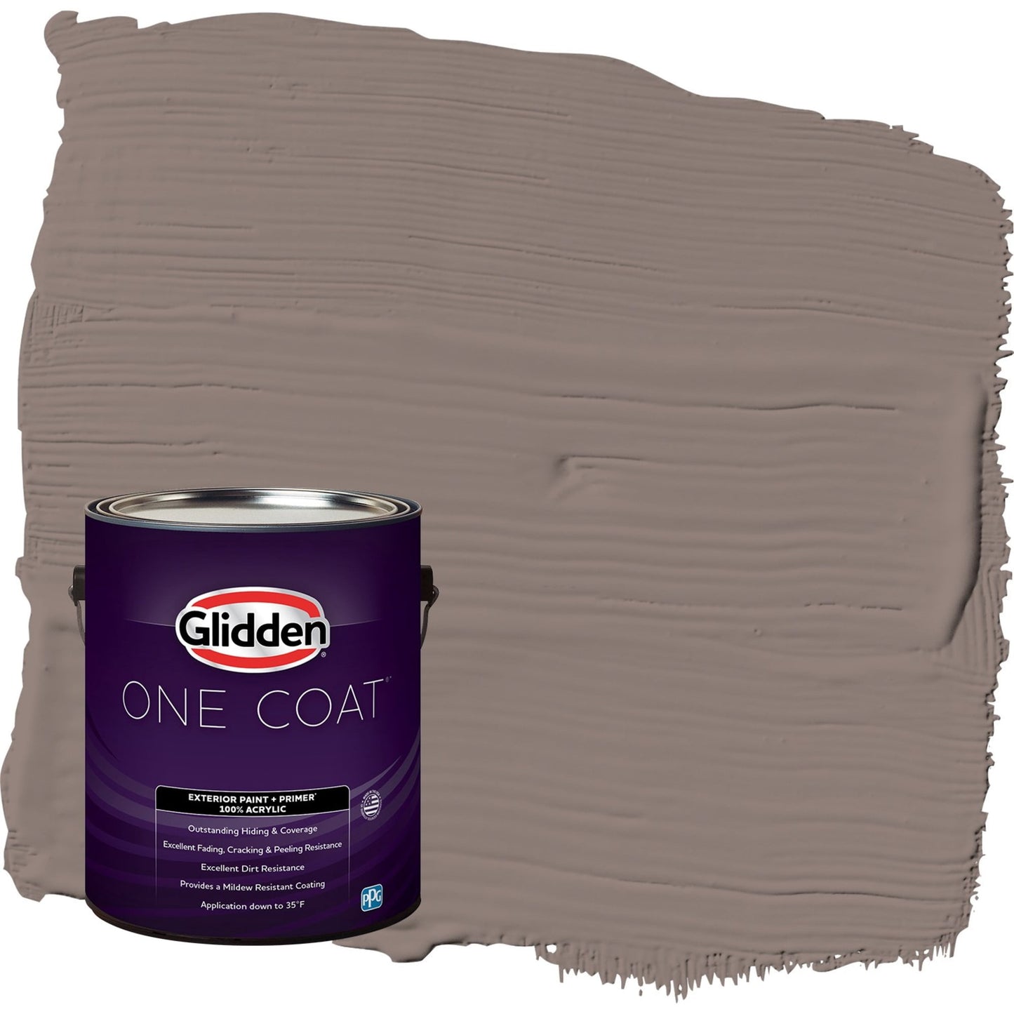 Glidden One Coat Cinnamon Toast / Brown Semi-Gloss Exterior Paint with Primer, 1 Gallon