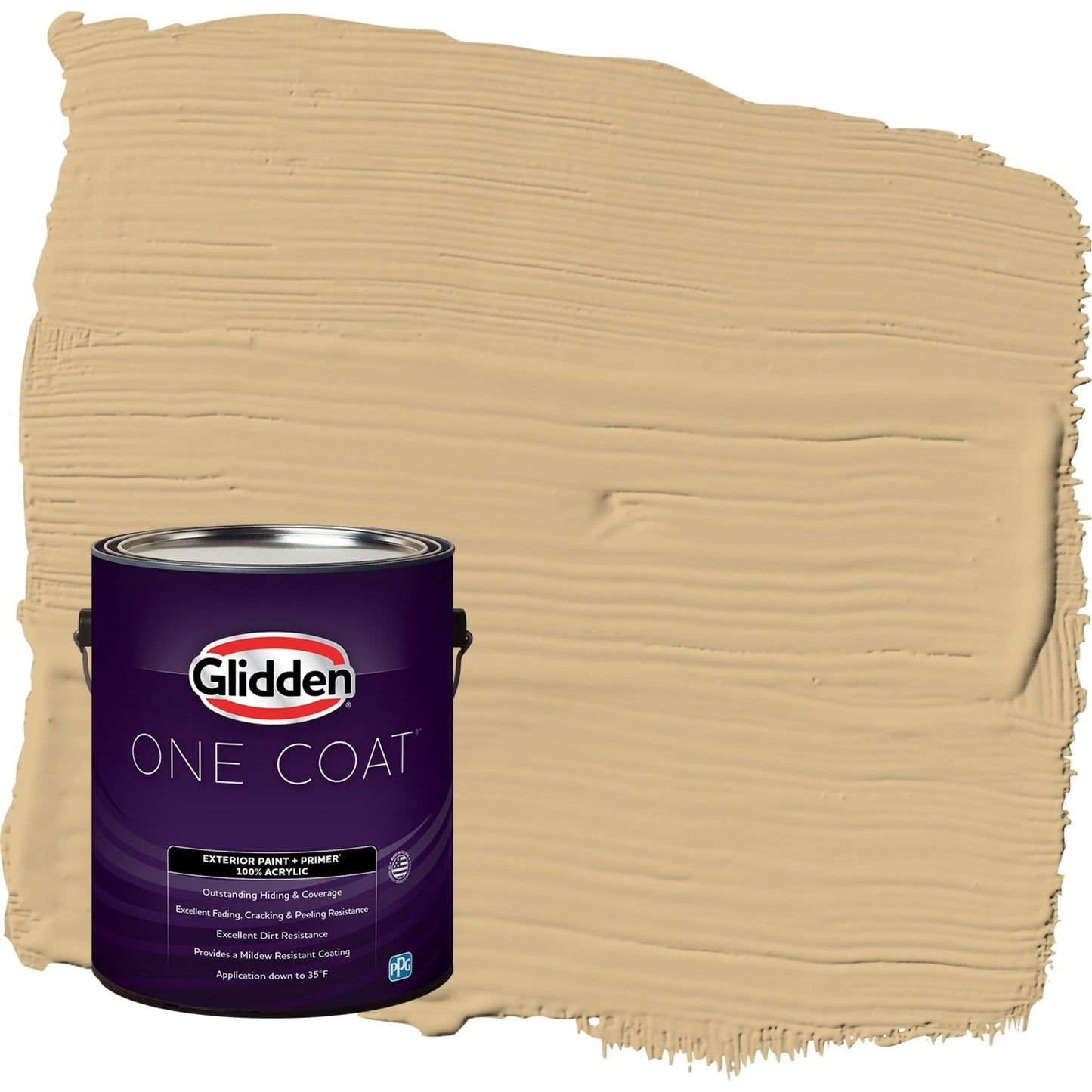 Glidden One Coat Craftsman Gold / Yellow Semi-Gloss Exterior Paint with Primer, 1 Gallon