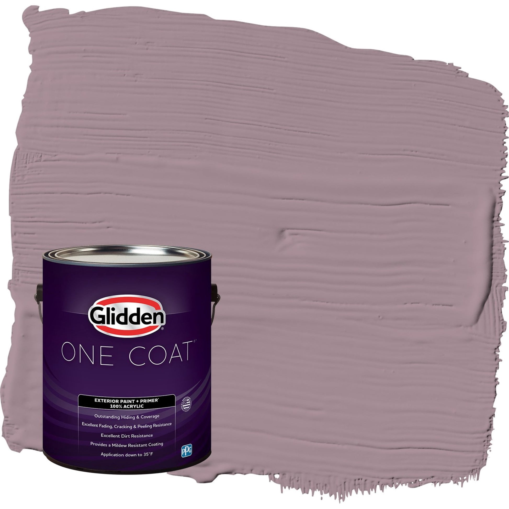 Glidden One Coat Gothic Amethyst / Purple Semi-Gloss Exterior Paint with Primer, 1 Gallon