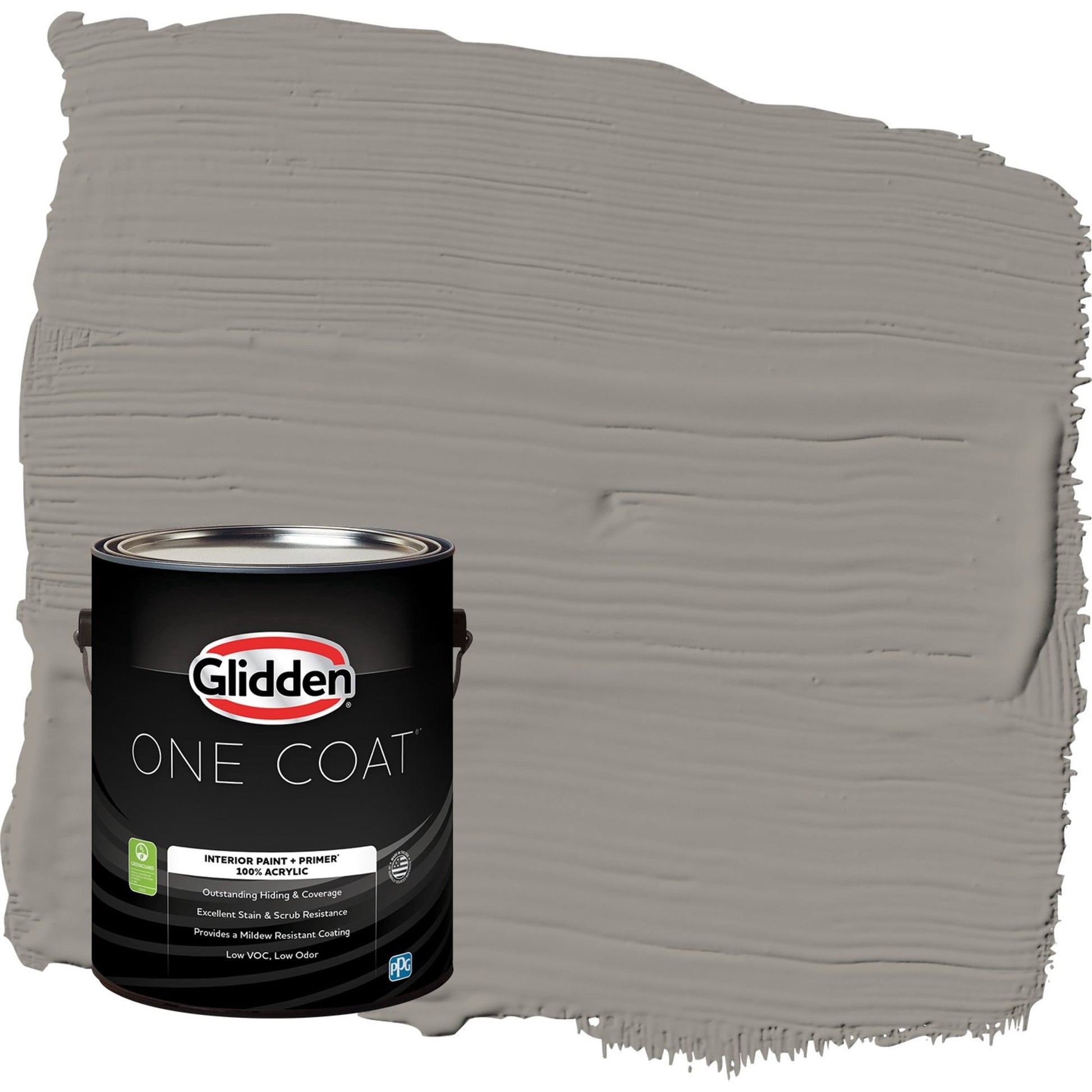 Glidden One Coat Lazy Afternoon / Gray Semi-Gloss Interior Paint with Primer, 1 Gallon