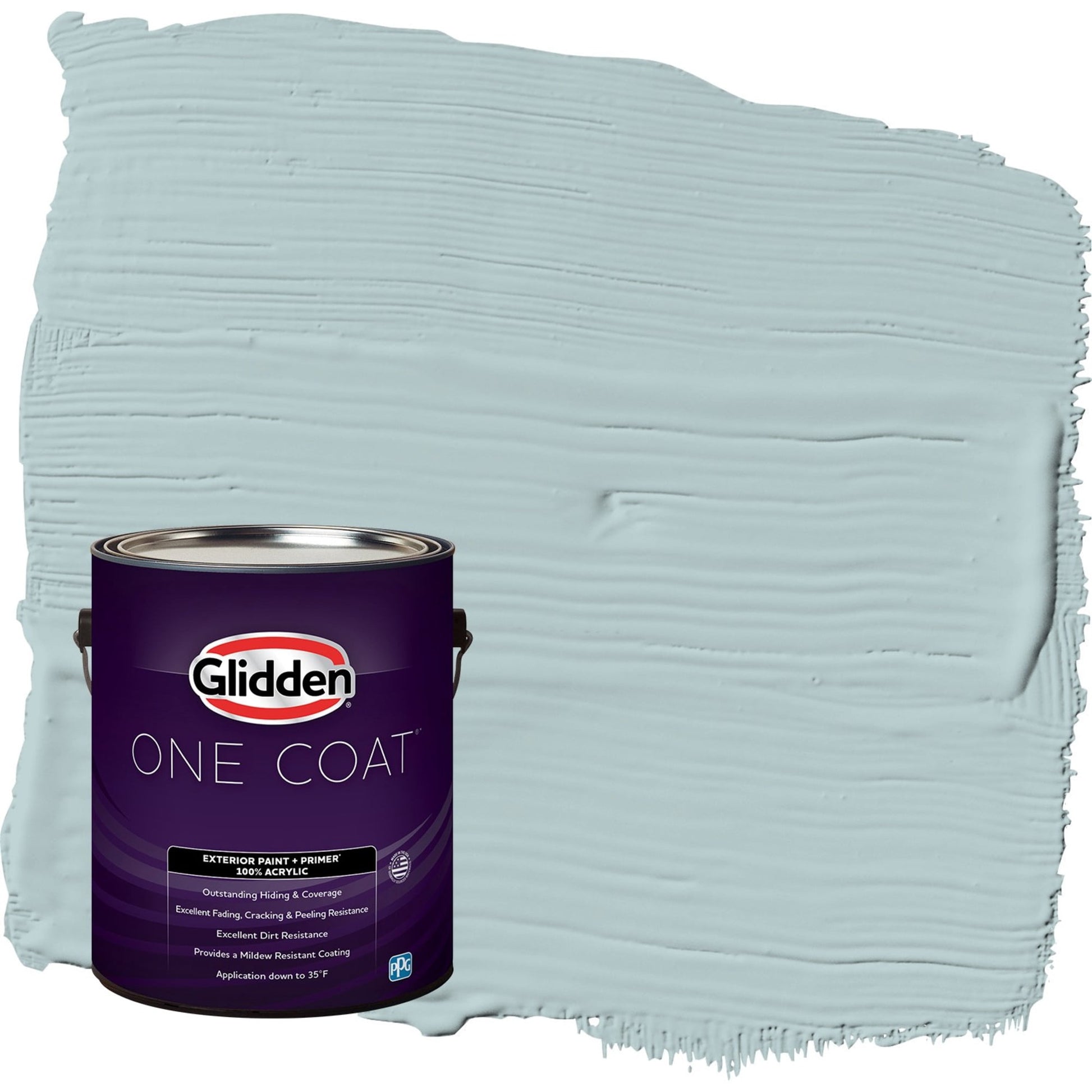 Glidden One Coat Misty Surf / Blue Semi-Gloss Exterior Paint with Primer, 1 Gallon