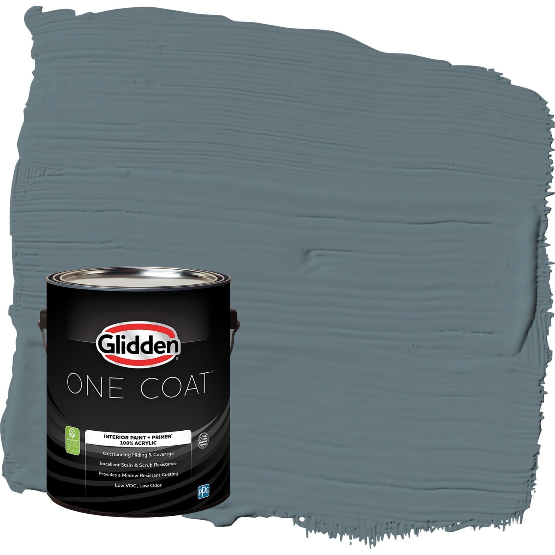 Glidden One Coat Night Rendezvous / Blue Semi-Gloss Interior Paint with Primer, 1 Gallon