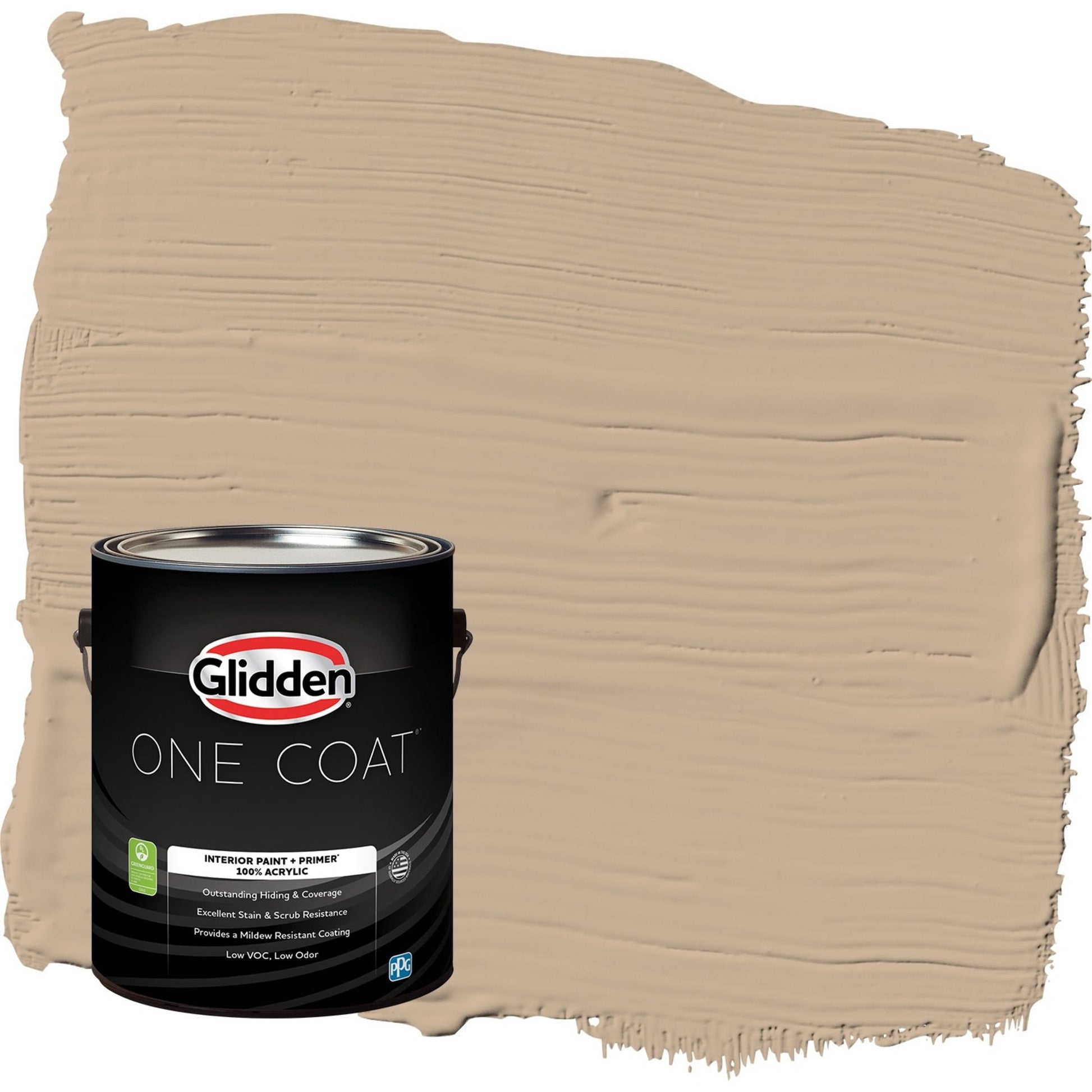 Glidden One Coat Persuasion / Beige Semi-Gloss Interior Paint with Primer, 1 Gallon