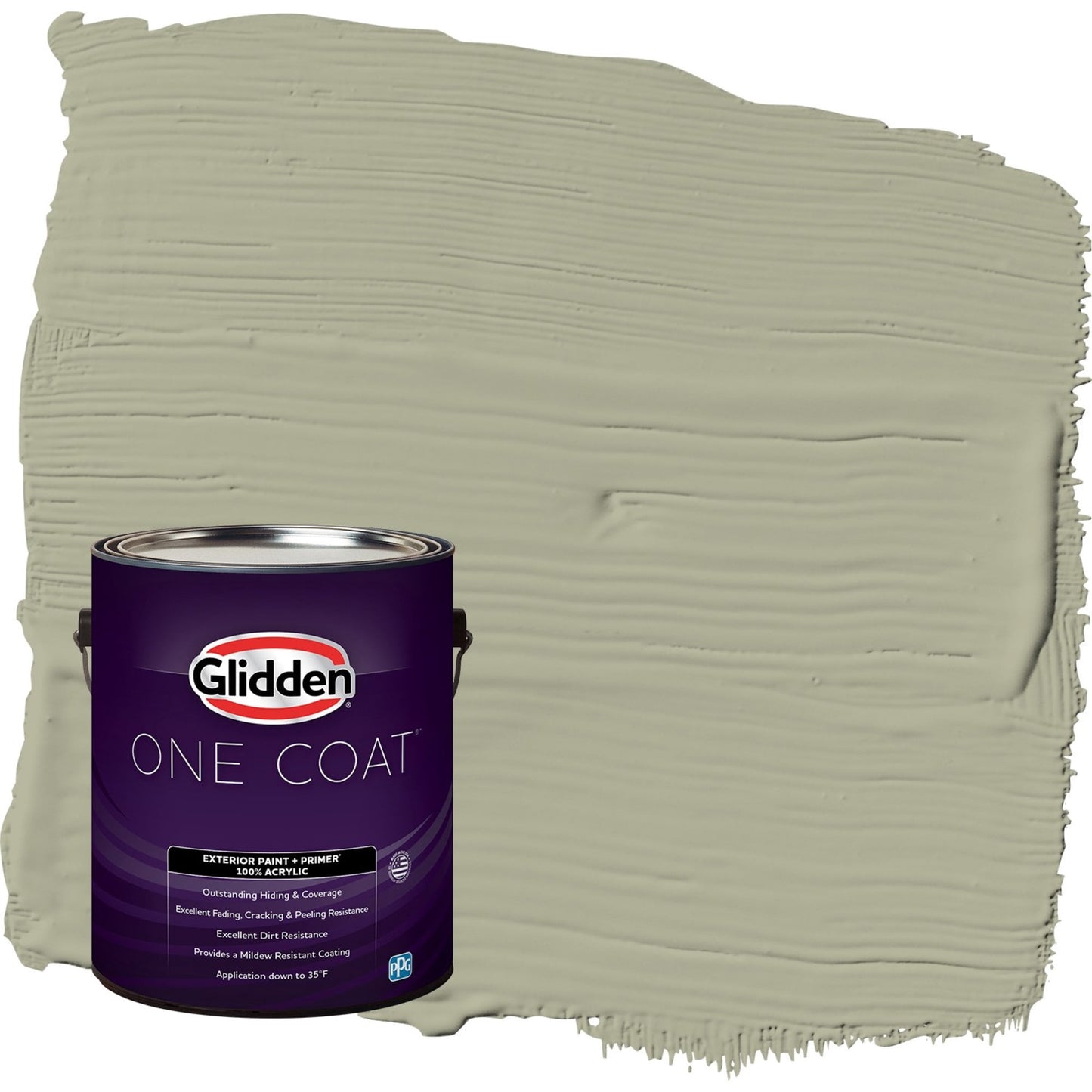 Glidden One Coat Photo Gray / Green Semi-Gloss Exterior Paint with Primer, 1 Gallon