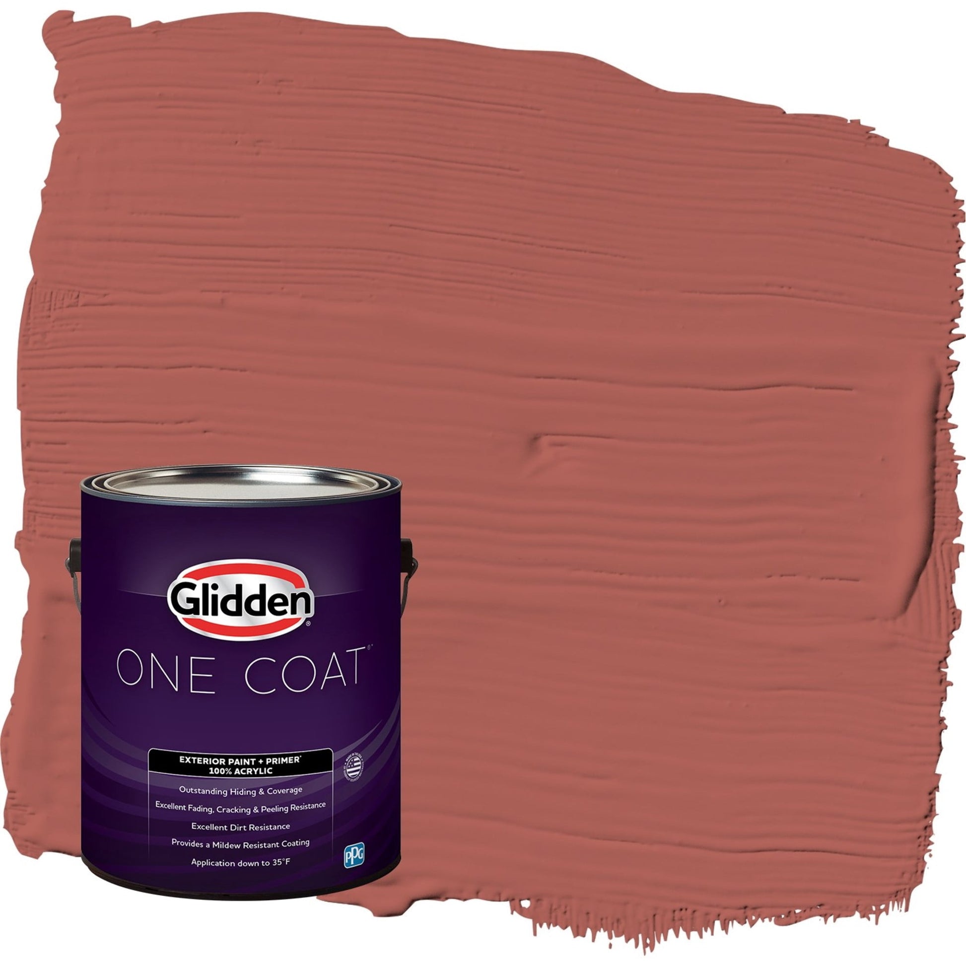 Glidden One Coat Pizza Pie / Red Semi-Gloss Exterior Paint with Primer, 1 Gallon