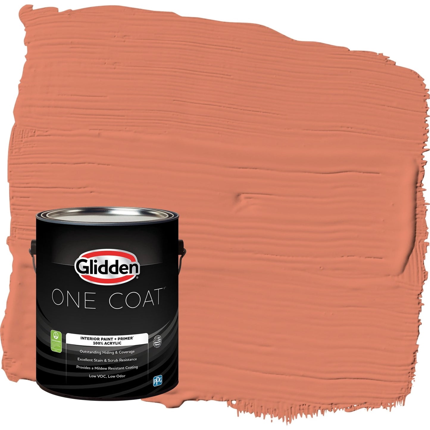 Glidden One Coat Summer Sunset / Orange Semi-Gloss Interior Paint with Primer, 1 Gallon