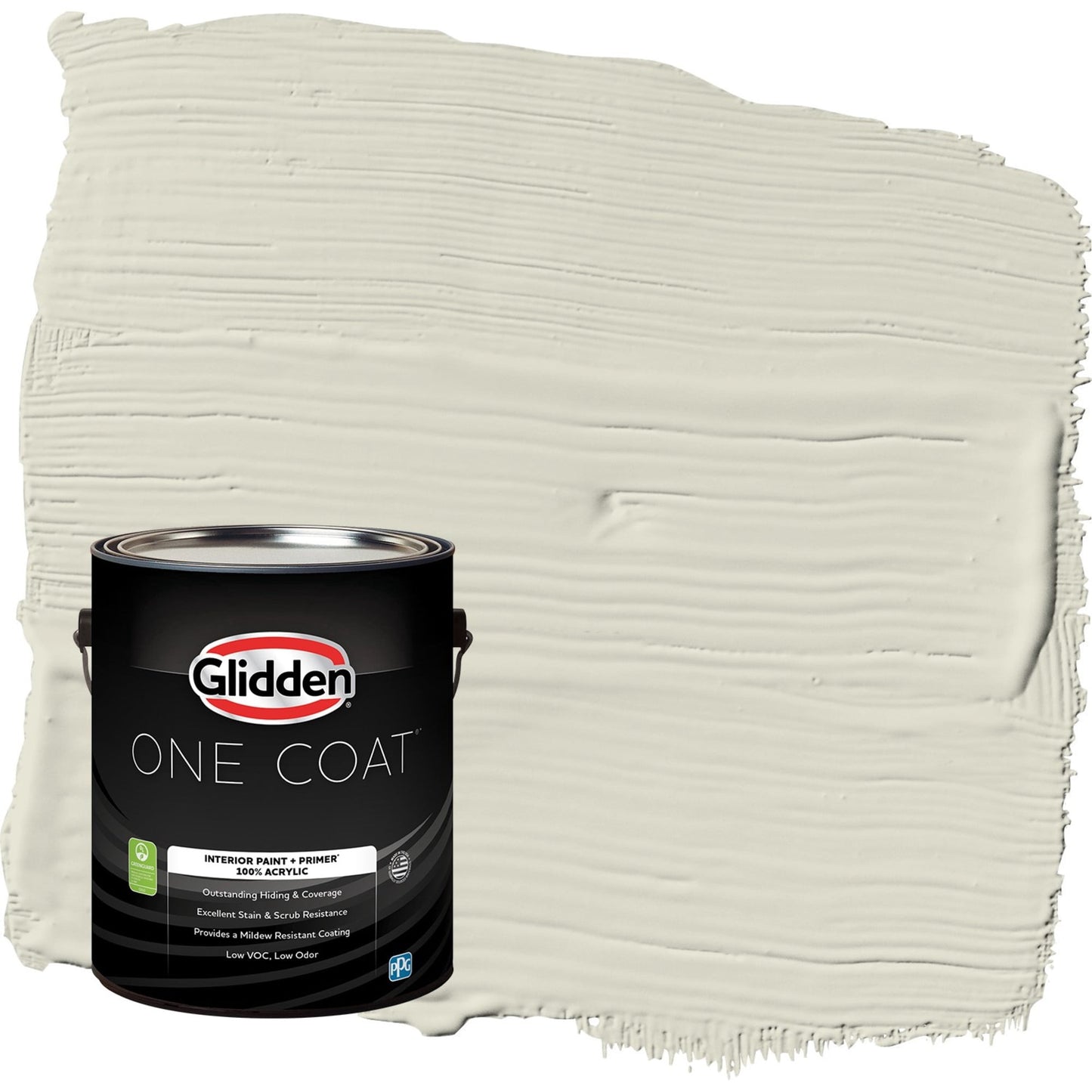 Glidden One Coat Veil Of Dusk / Gray Semi-Gloss Interior Paint with Primer, 1 Gallon
