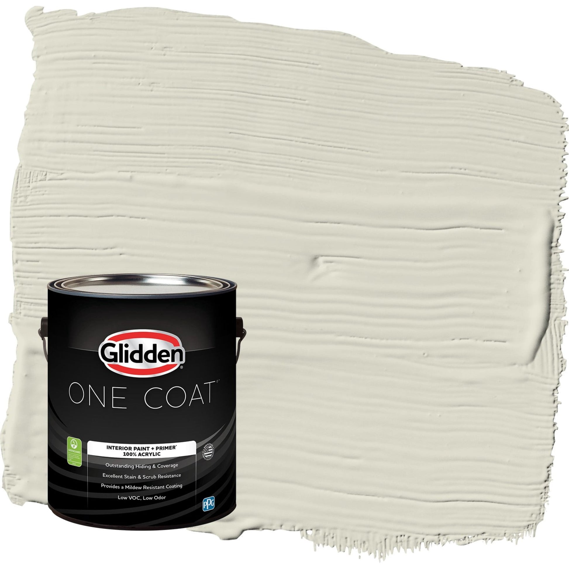 Glidden One Coat Veil Of Dusk / Gray Semi-Gloss Interior Paint with Primer, 1 Gallon