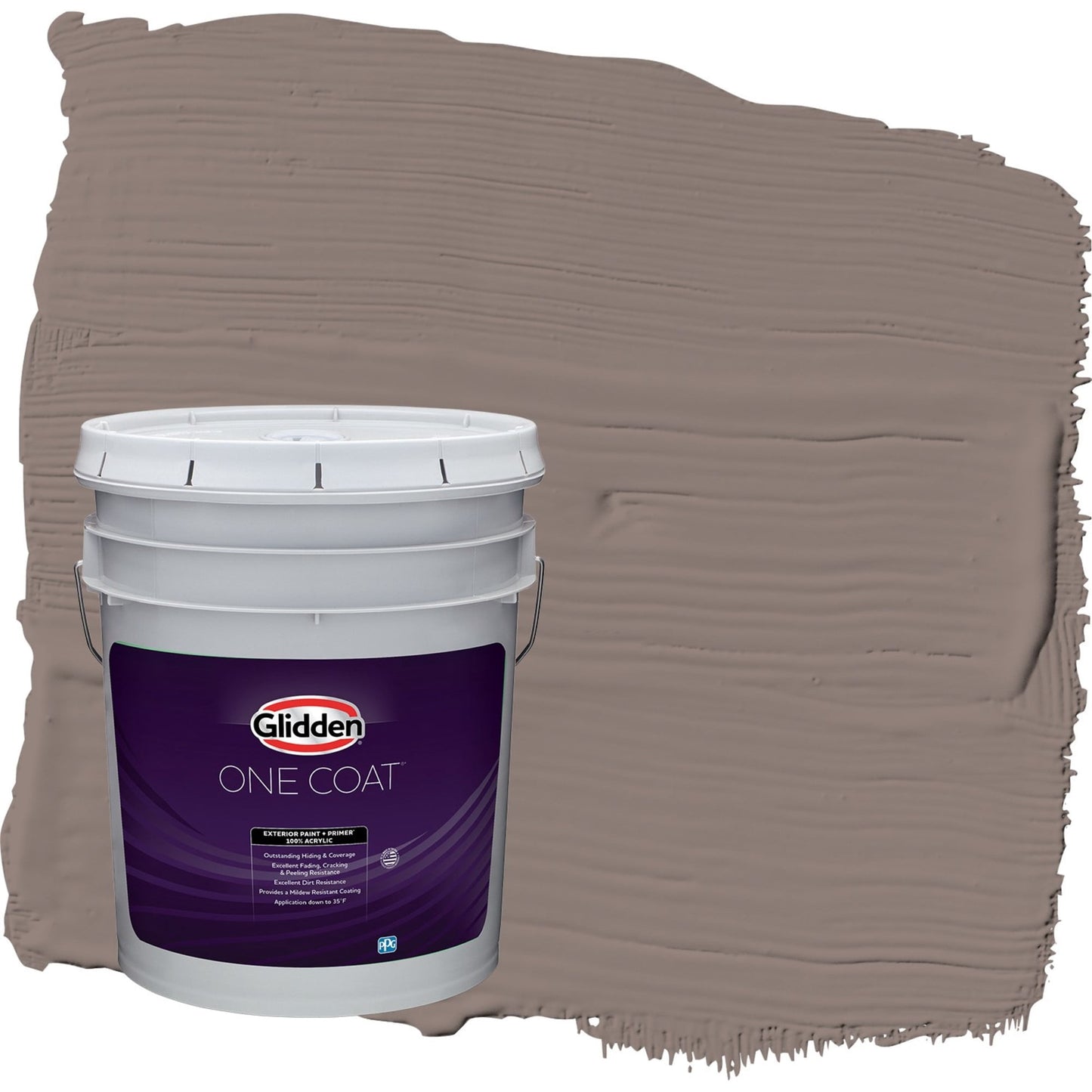 Glidden One Coat Cinnamon Toast / Brown Semi-Gloss Exterior Paint with Primer, 5 Gallon