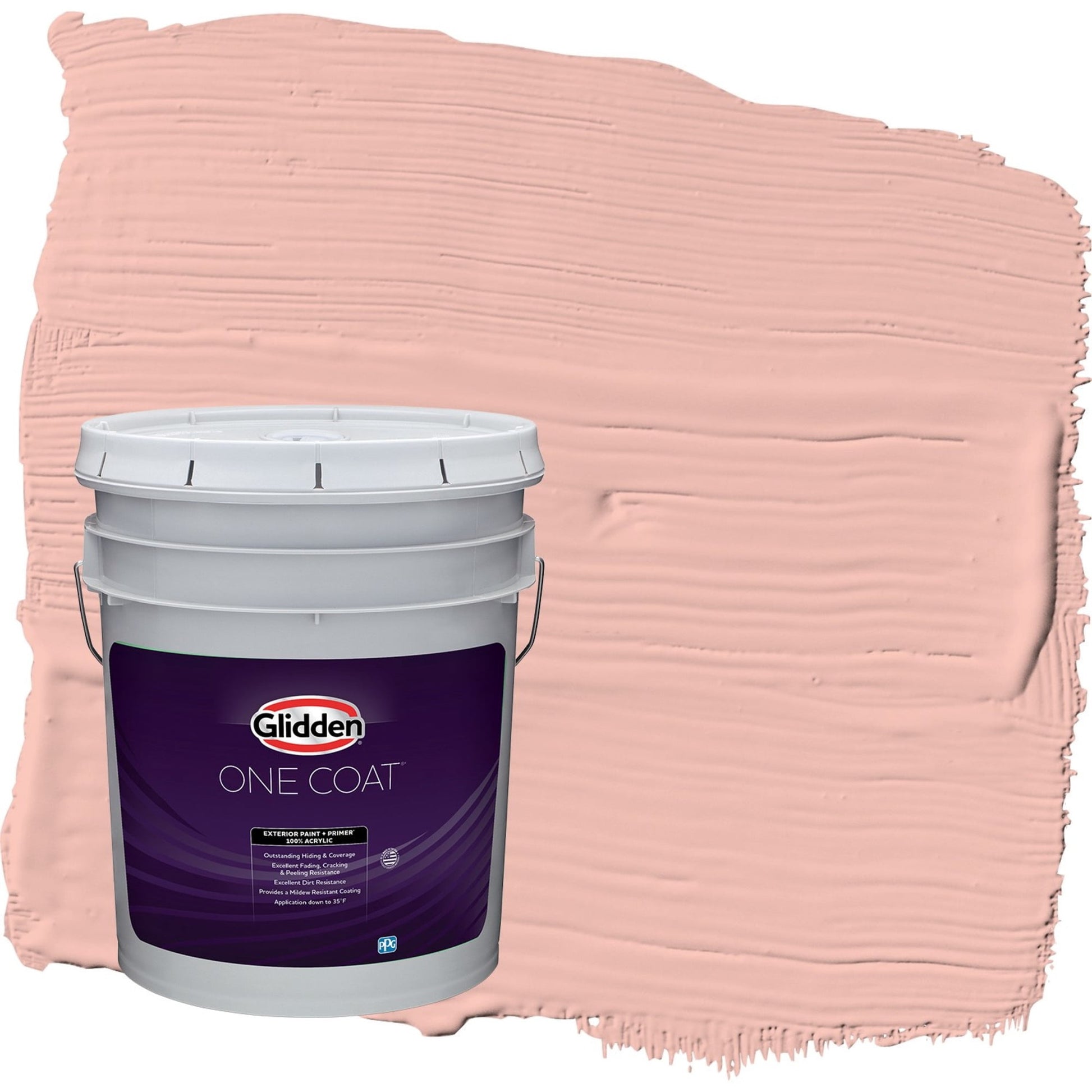 Glidden One Coat Peach Beige / Red Semi-Gloss Exterior Paint with Primer, 5 Gallon