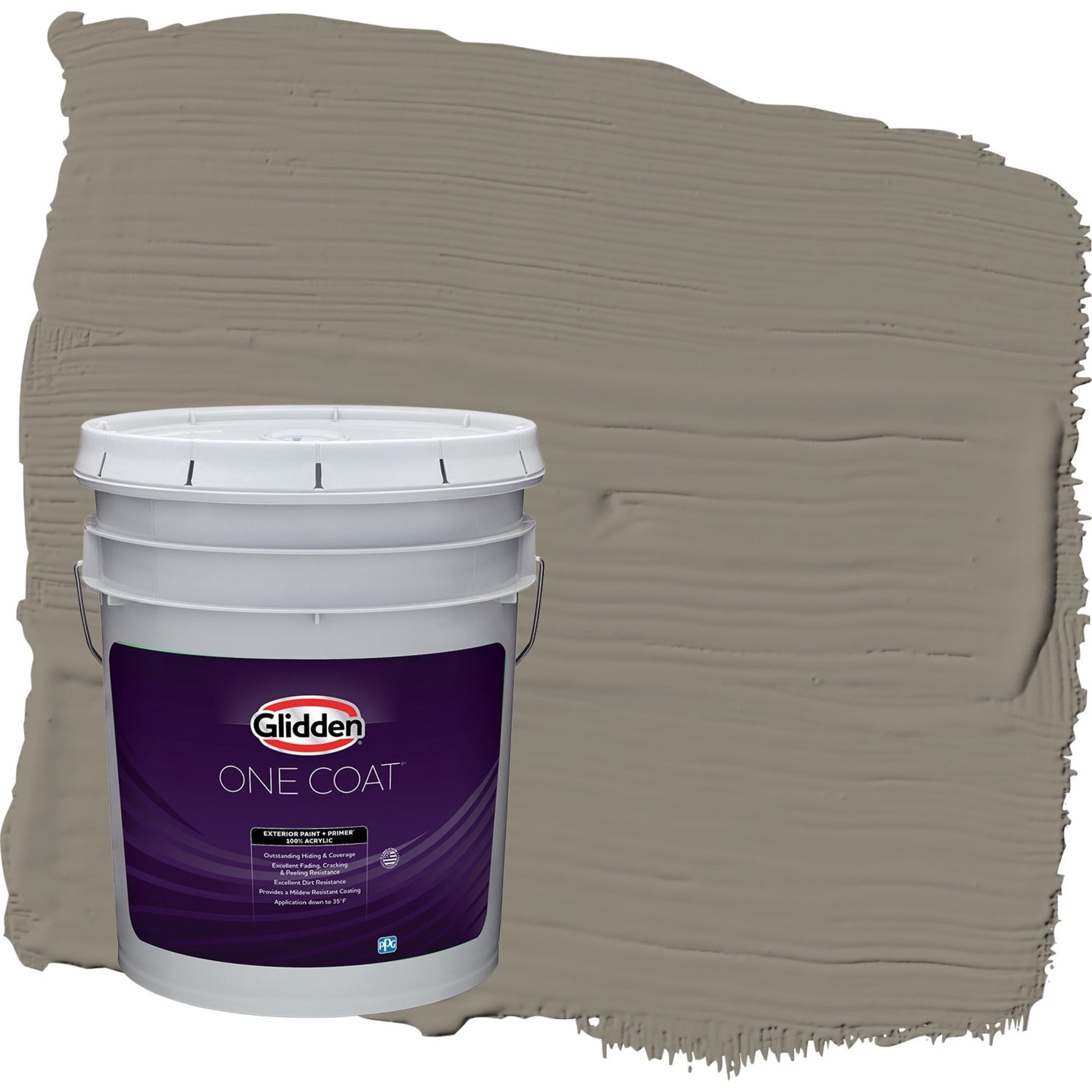Glidden One Coat Pintura Exterior Semibrillante con Primer, Color Beige, 5 Galones