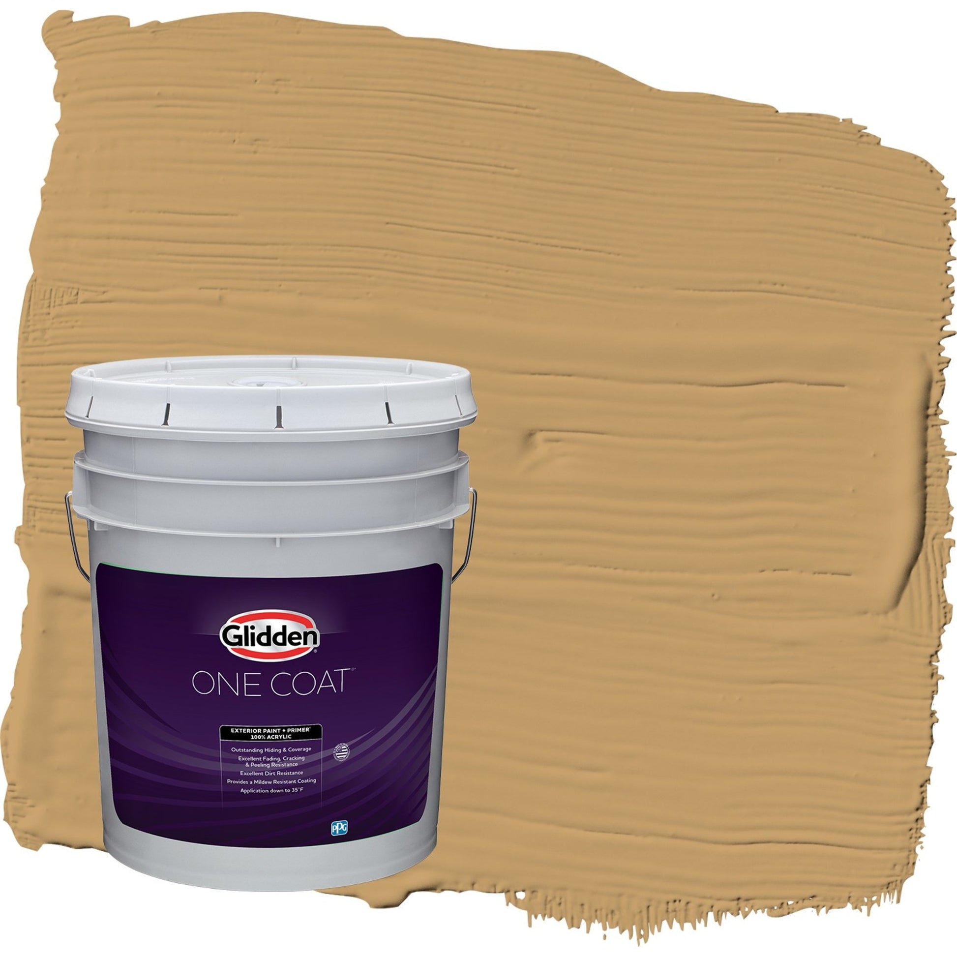 Glidden One Coat Welcome Home / Yellow Semi-Gloss Exterior Paint with Primer, 5 Gallon