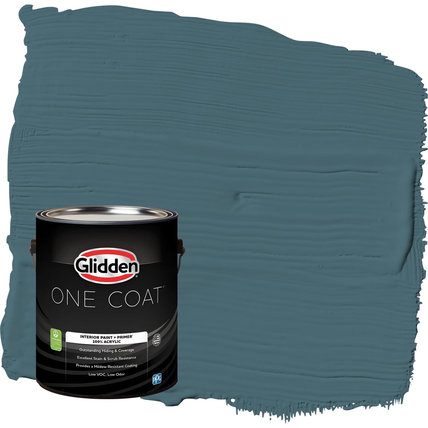 Glidden One Coat Azalea Leaf / Blue Eggshell Interior Paint with Primer, 1 Gallon